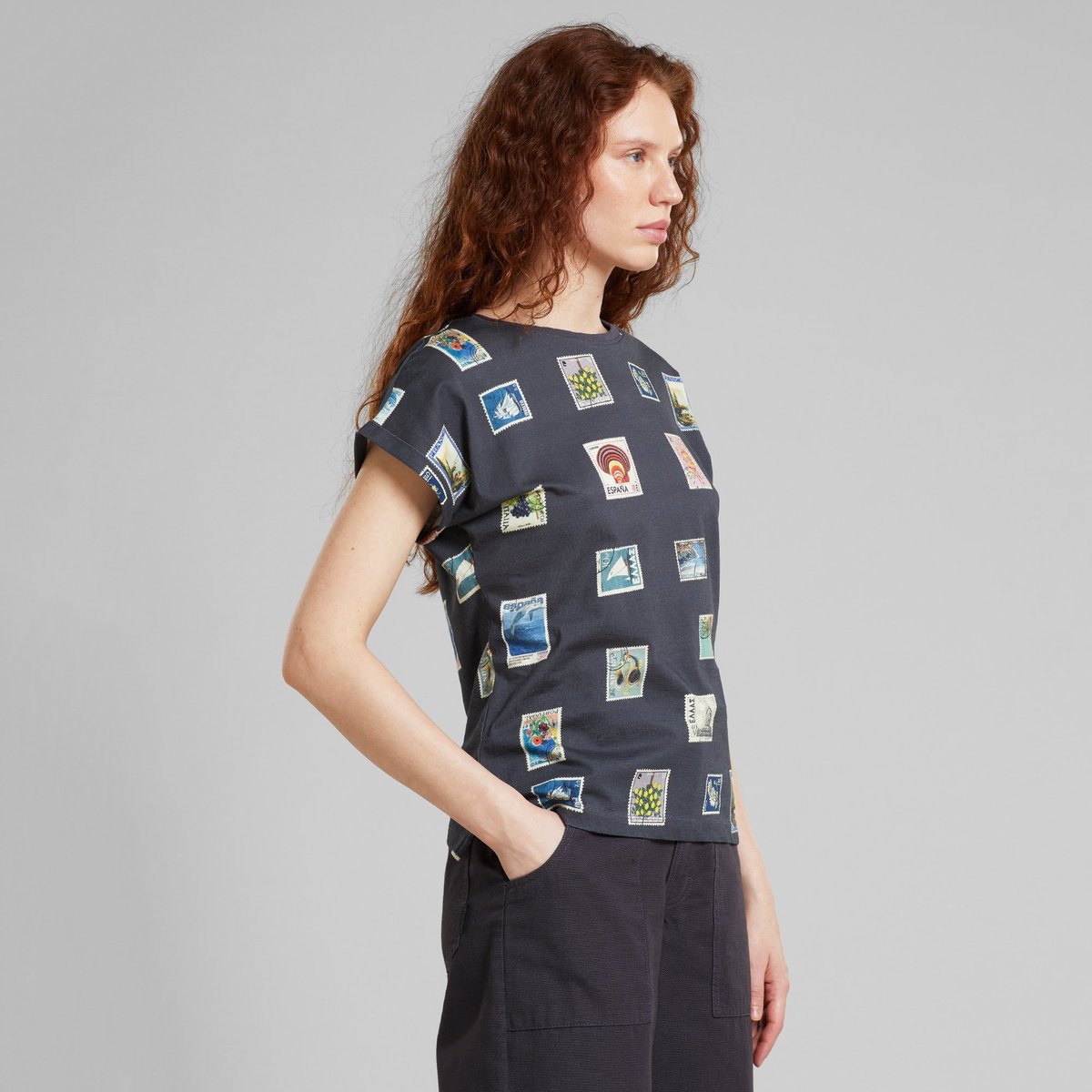 T-shirt Visby Stamps Charcoal