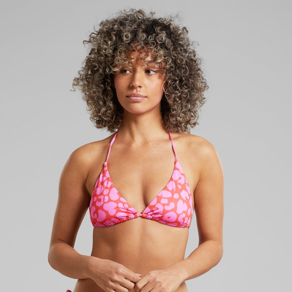 Bikini Top Yxlan Painted Leopard Red