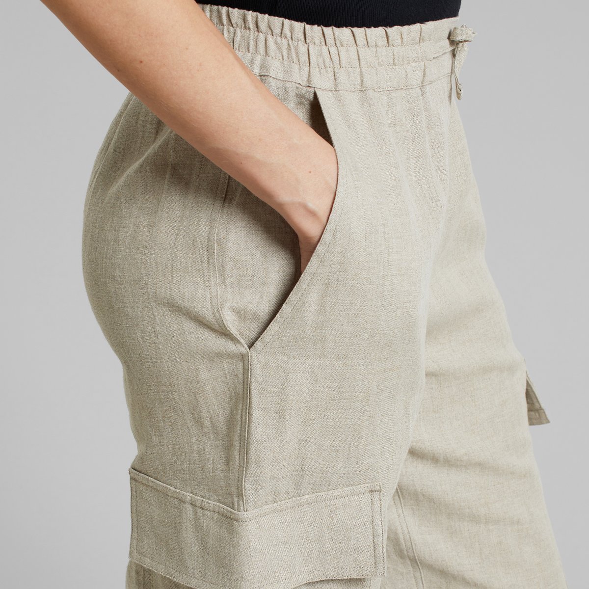 Cargo Pants Axmar Linen Ecru