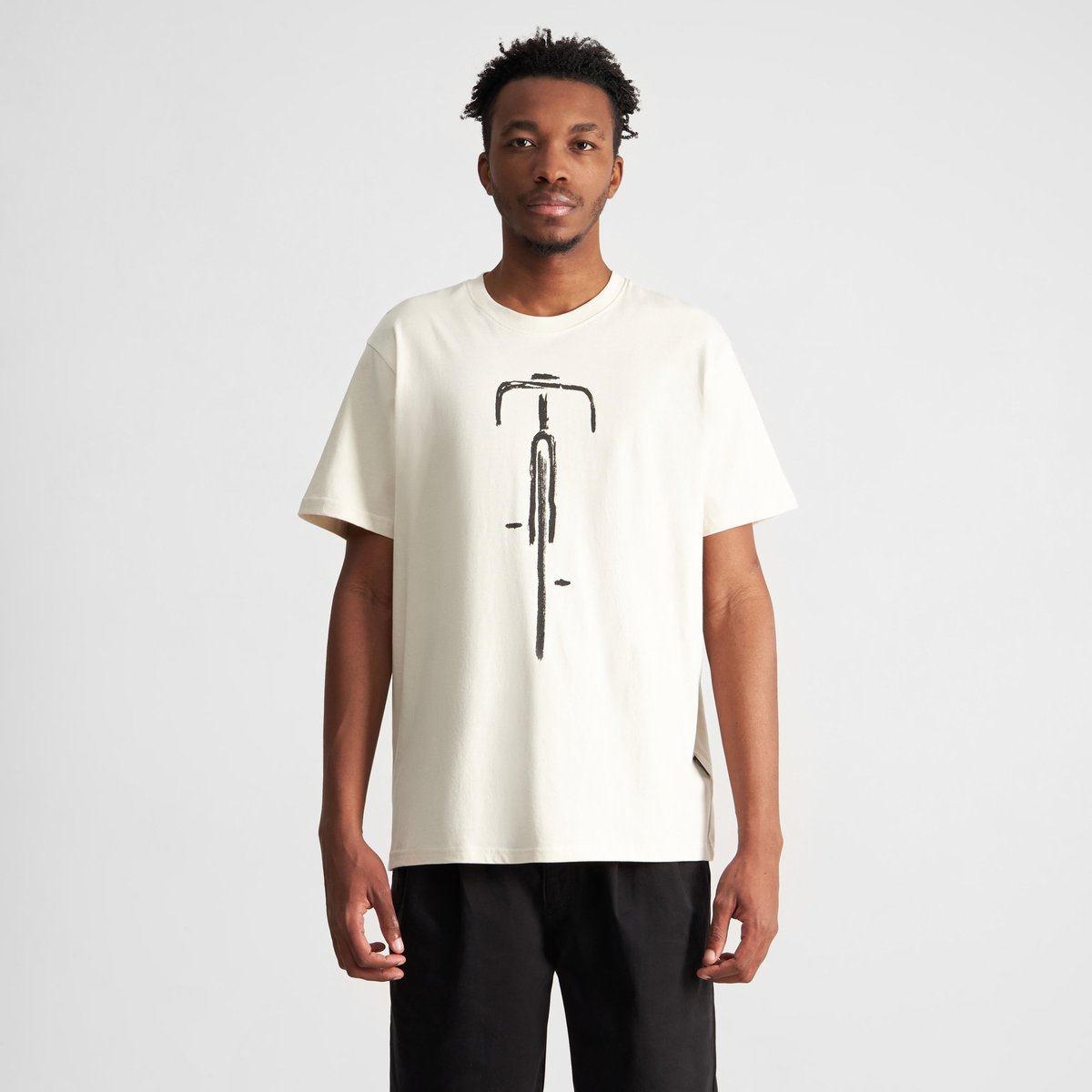 T-shirt Stockholm Bike Front Oat White