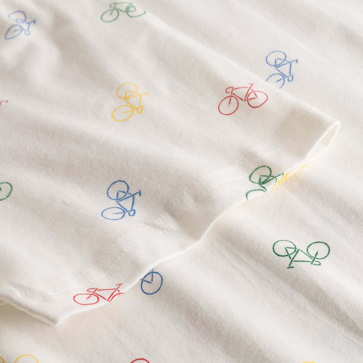 T-shirt Stockholm Bike Pattern Off-White