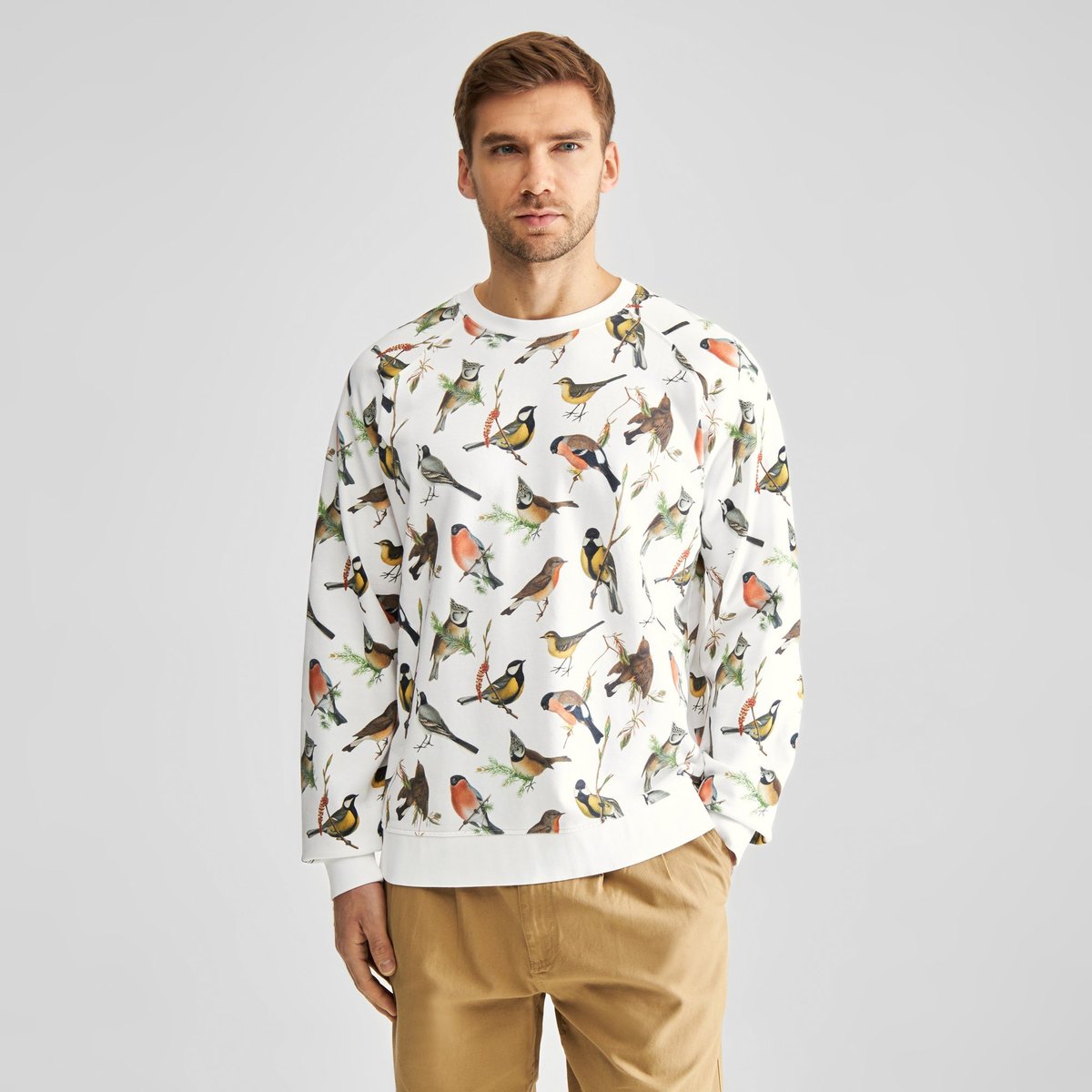 Sweatshirt Malmoe Autumn Birds Off White