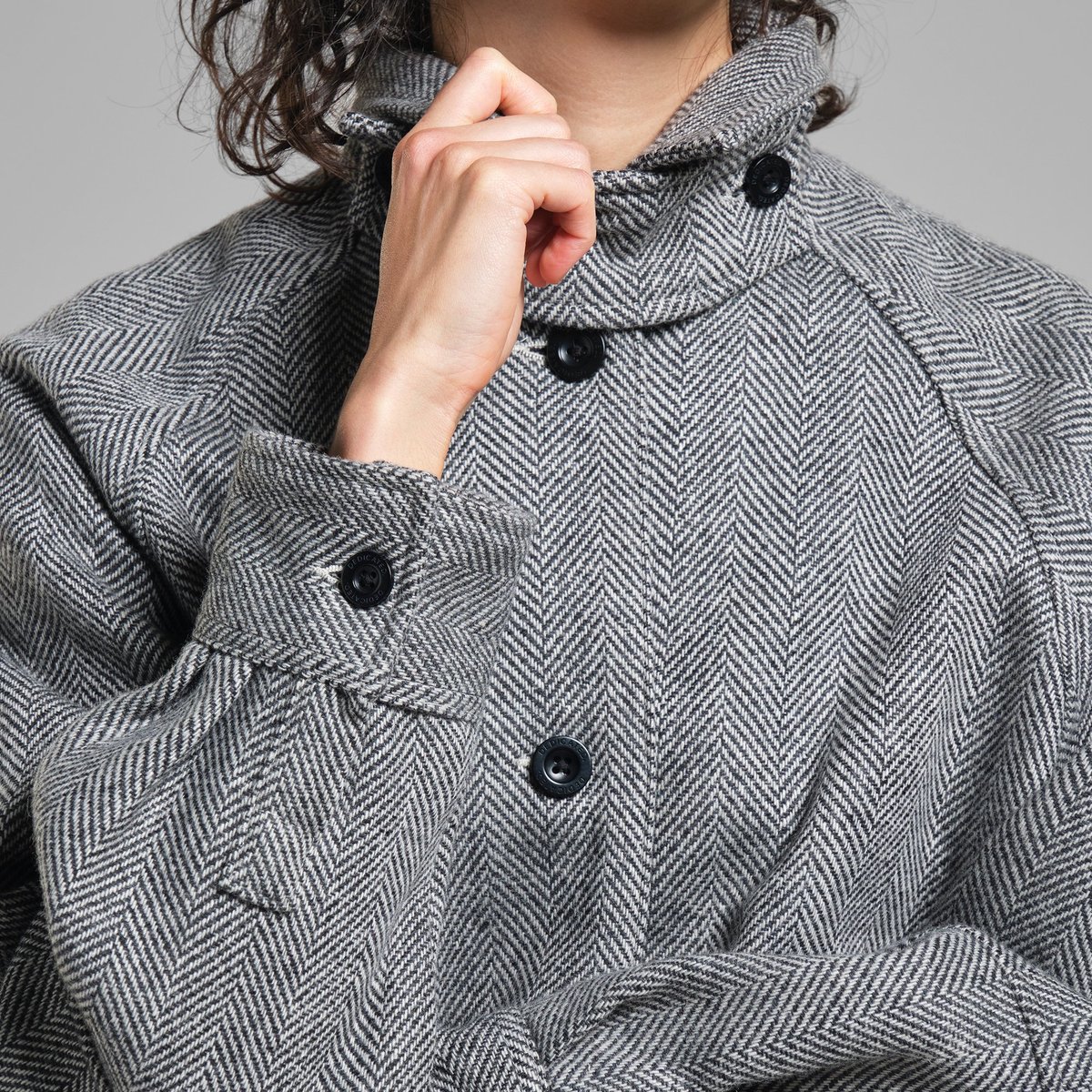 Wool Jacket Nabben Herringbone Black