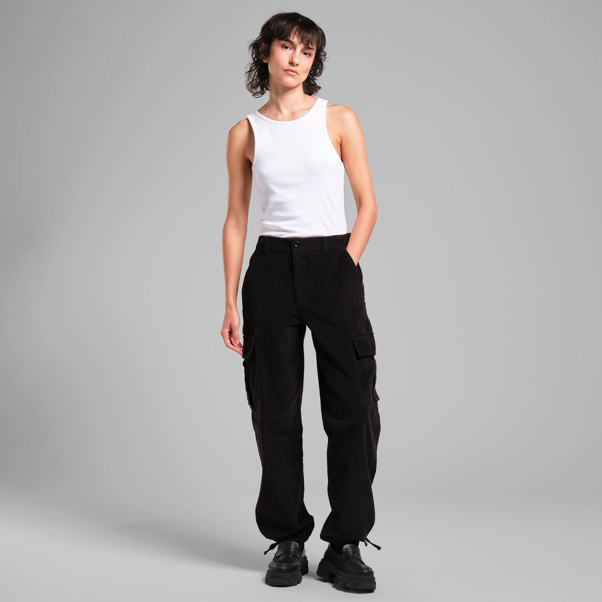 Cargo Pants Bagarmossen Corduroy Black