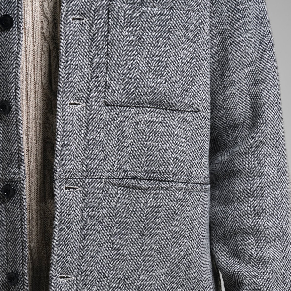 Wool Jacket Fagersta Herringbone Black