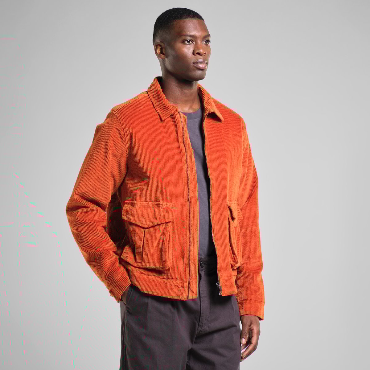 Padded Jacket Vallentuna Corduroy Cinnamon Orange