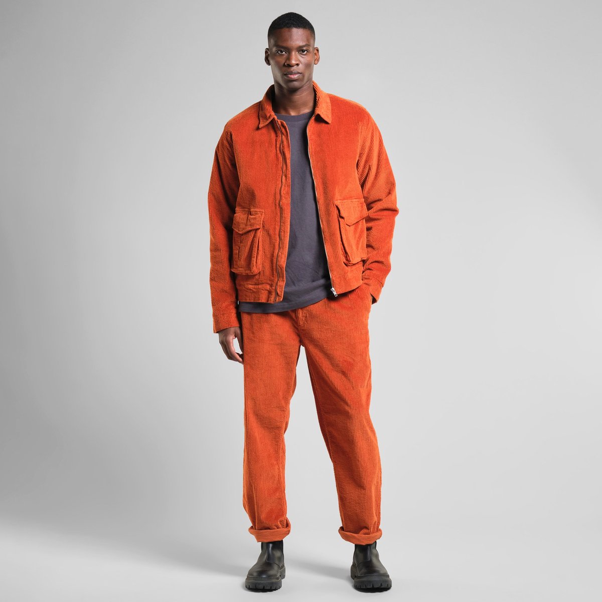 Padded Jacket Vallentuna Corduroy Cinnamon Orange