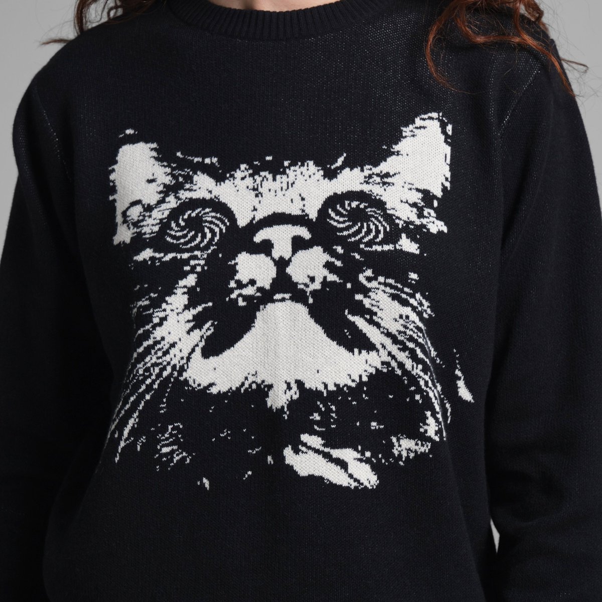 Sweater Arendal Psychedelic Cat Black