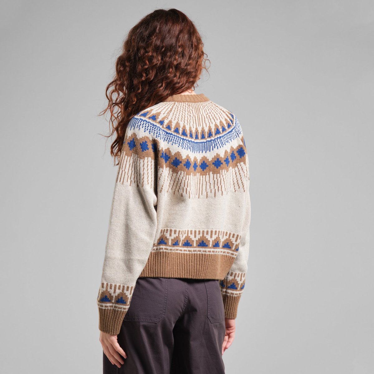 Sweater Senja Fair Isle Pearl White