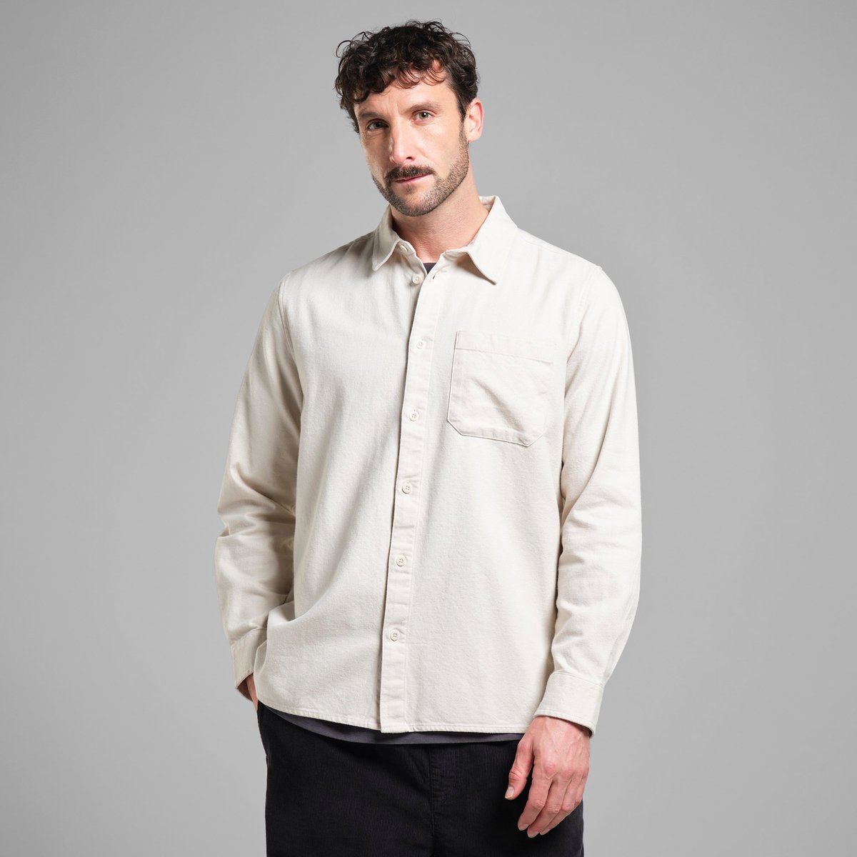 Shirt Rute Flannel Base Oat White