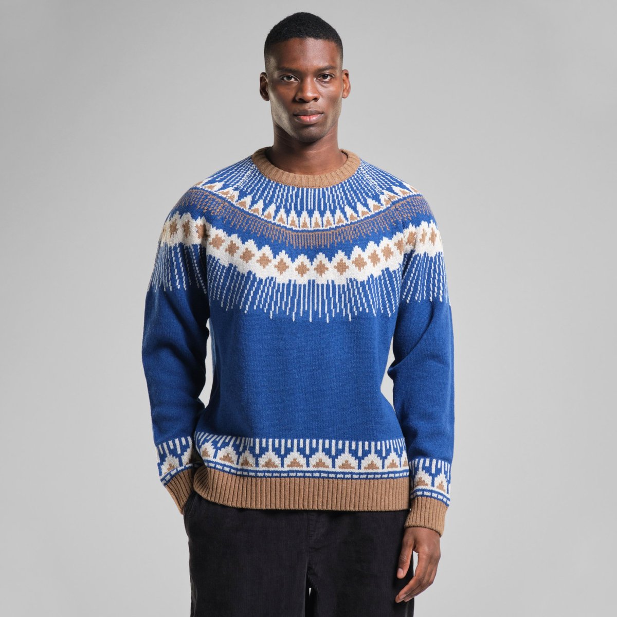 Sweater Malung Fair Isle Royal Blue