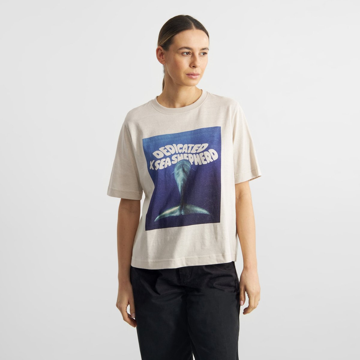 T-shirt Vadstena Hemp Dolphin Tail Vanilla White