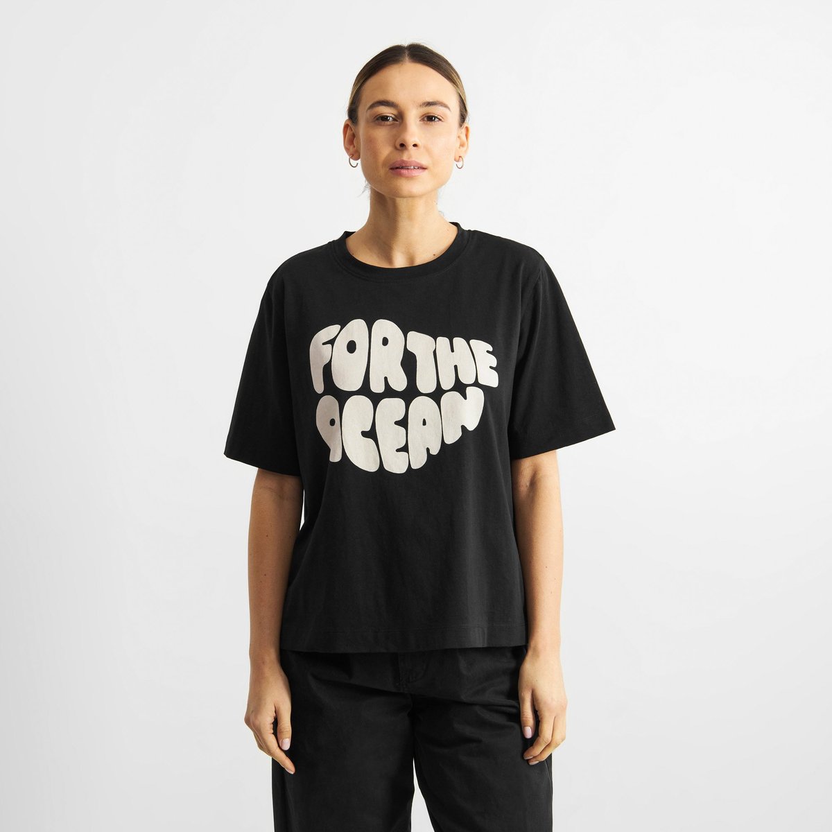 T-shirt Vadstena Hemp For the Ocean Black