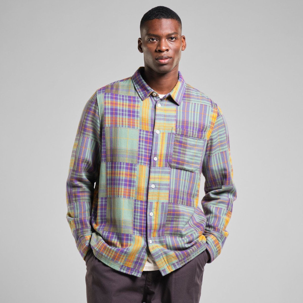 Shirt Rute Flannel Patchwork Green