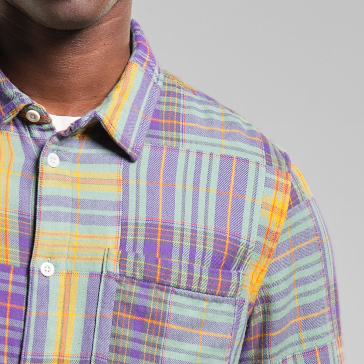 Shirt Rute Flannel Patchwork Green