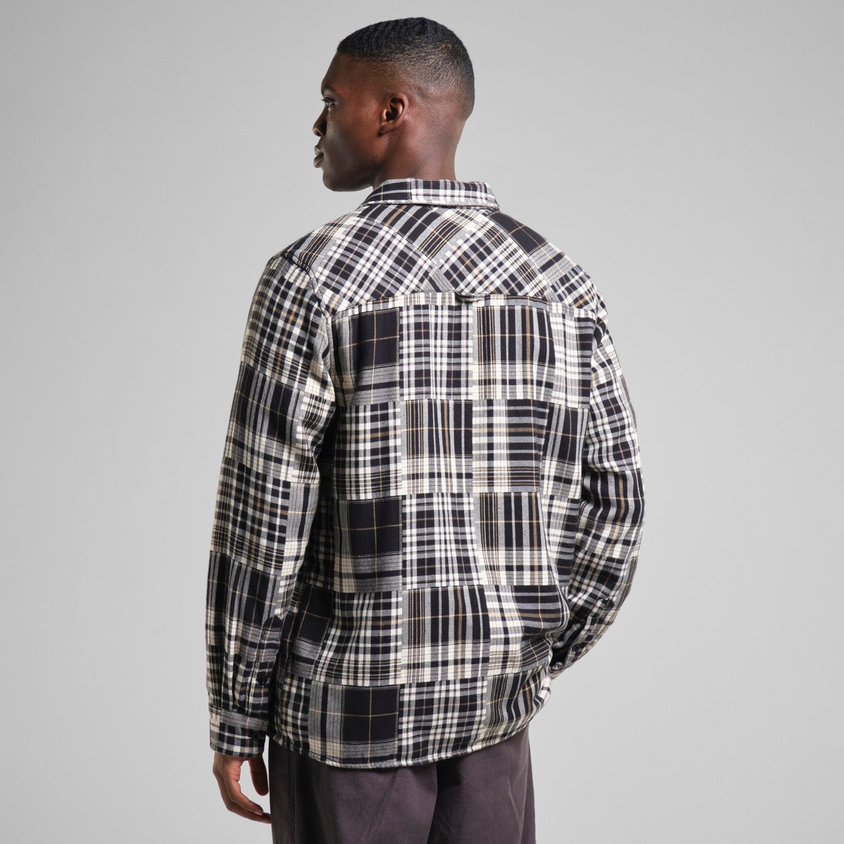 Shirt Rute Flannel Patchwork Black