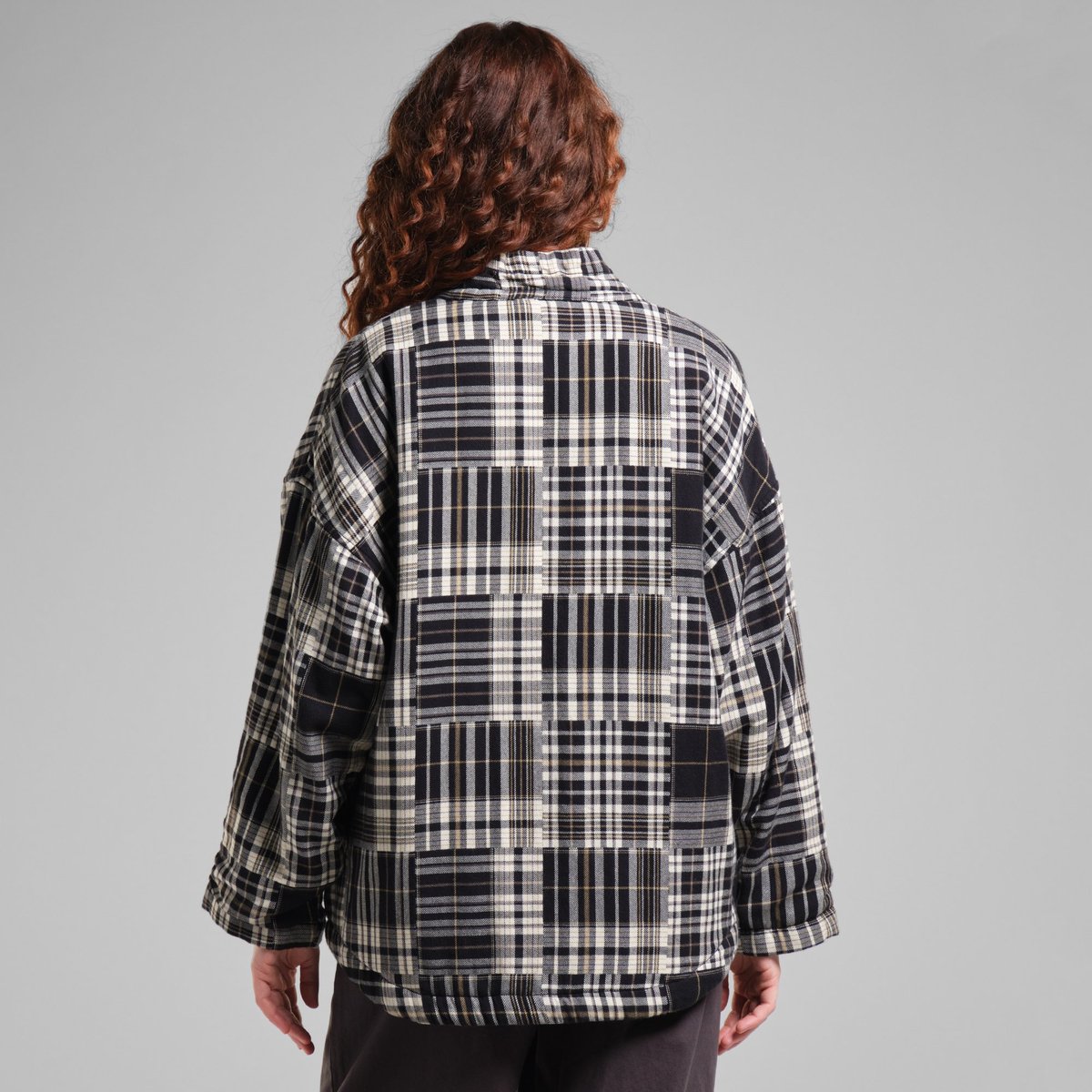 Jacket Sickla Flannel Patchwork Black