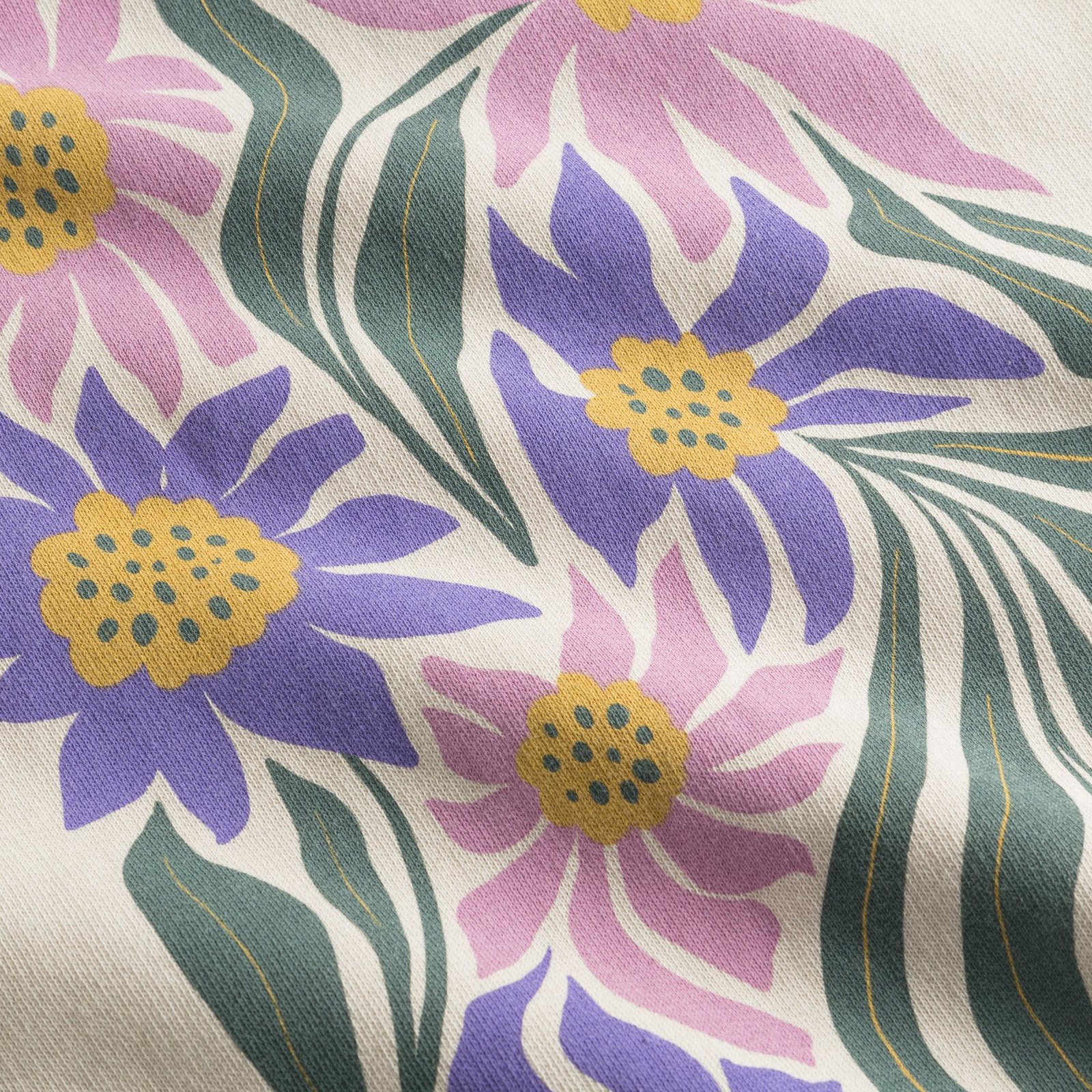 Sweatshirt Ystad Daisy Block Oat White