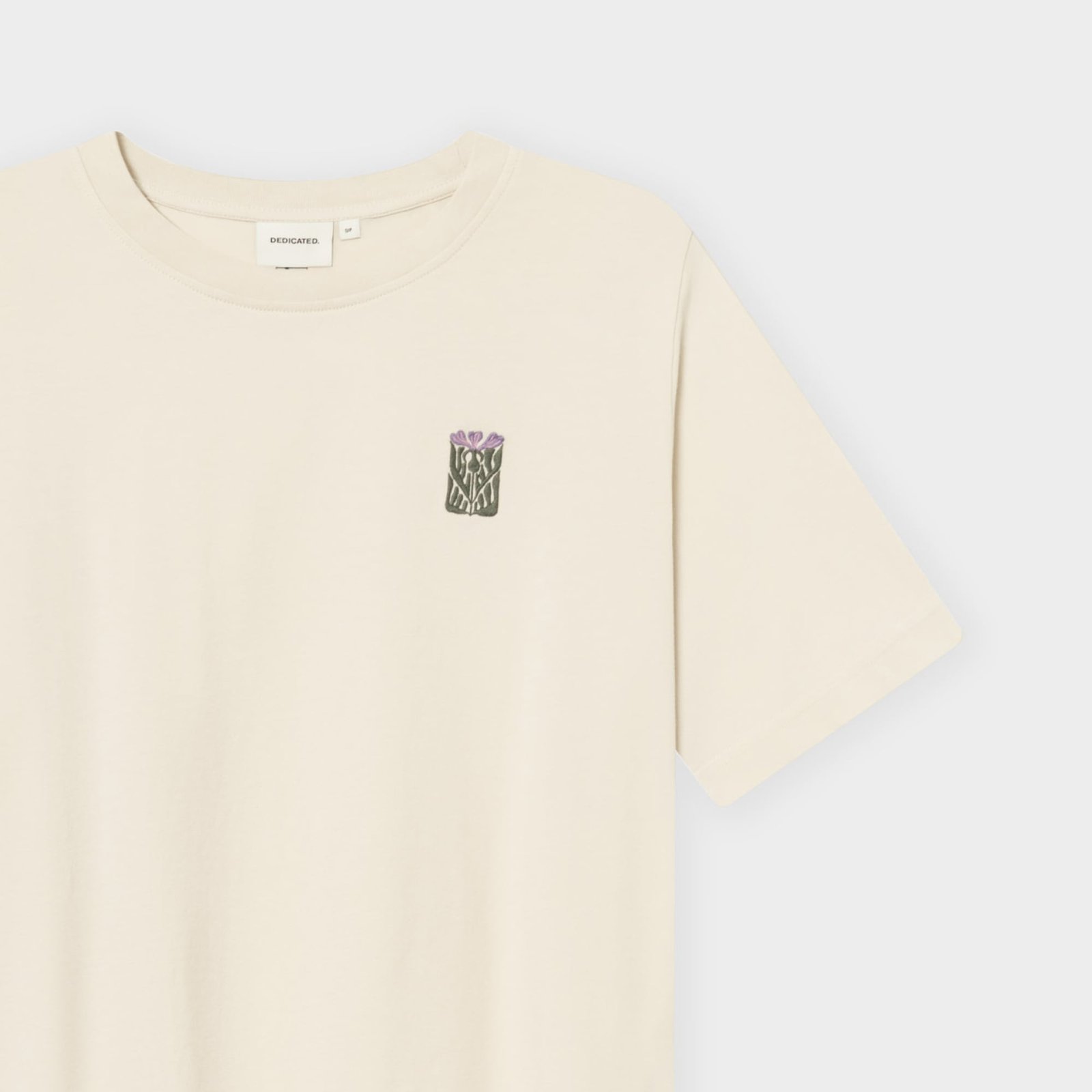 T-shirt Vadstena Thistle EMB Oat White