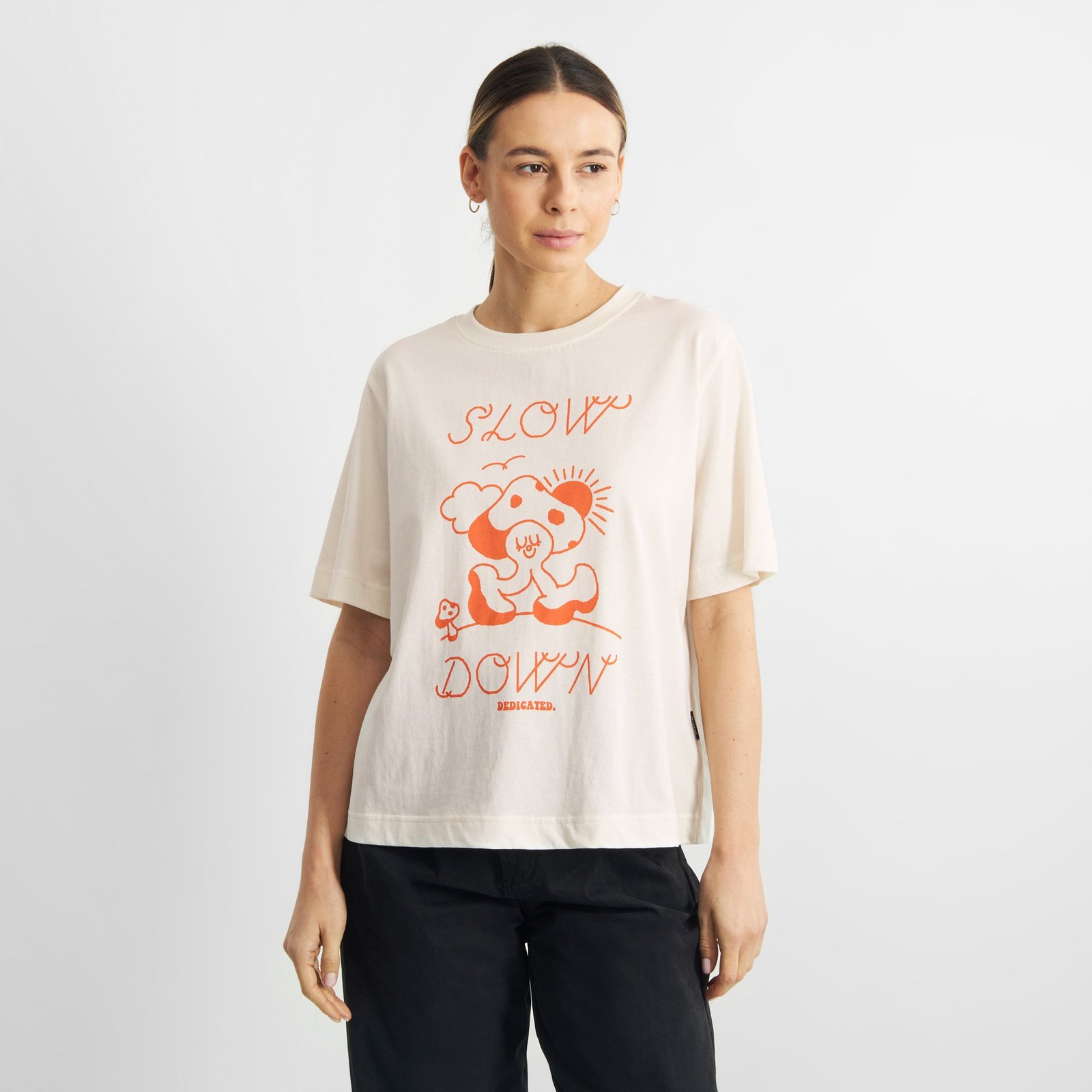T-shirt Vadstena Slow Down Off White