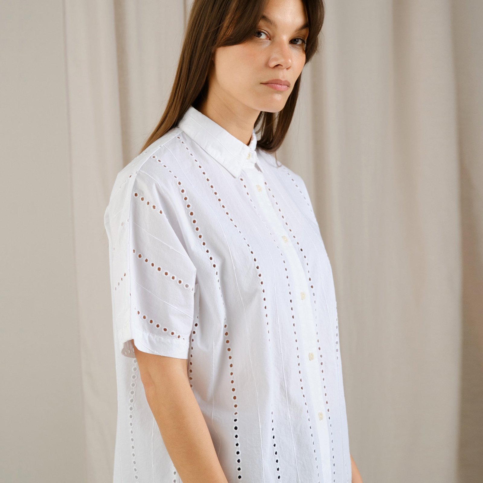 Shirt Alsvik Schiffli White