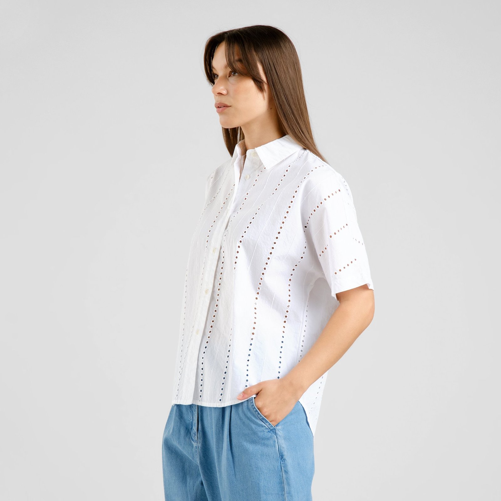 Shirt Alsvik Schiffli White