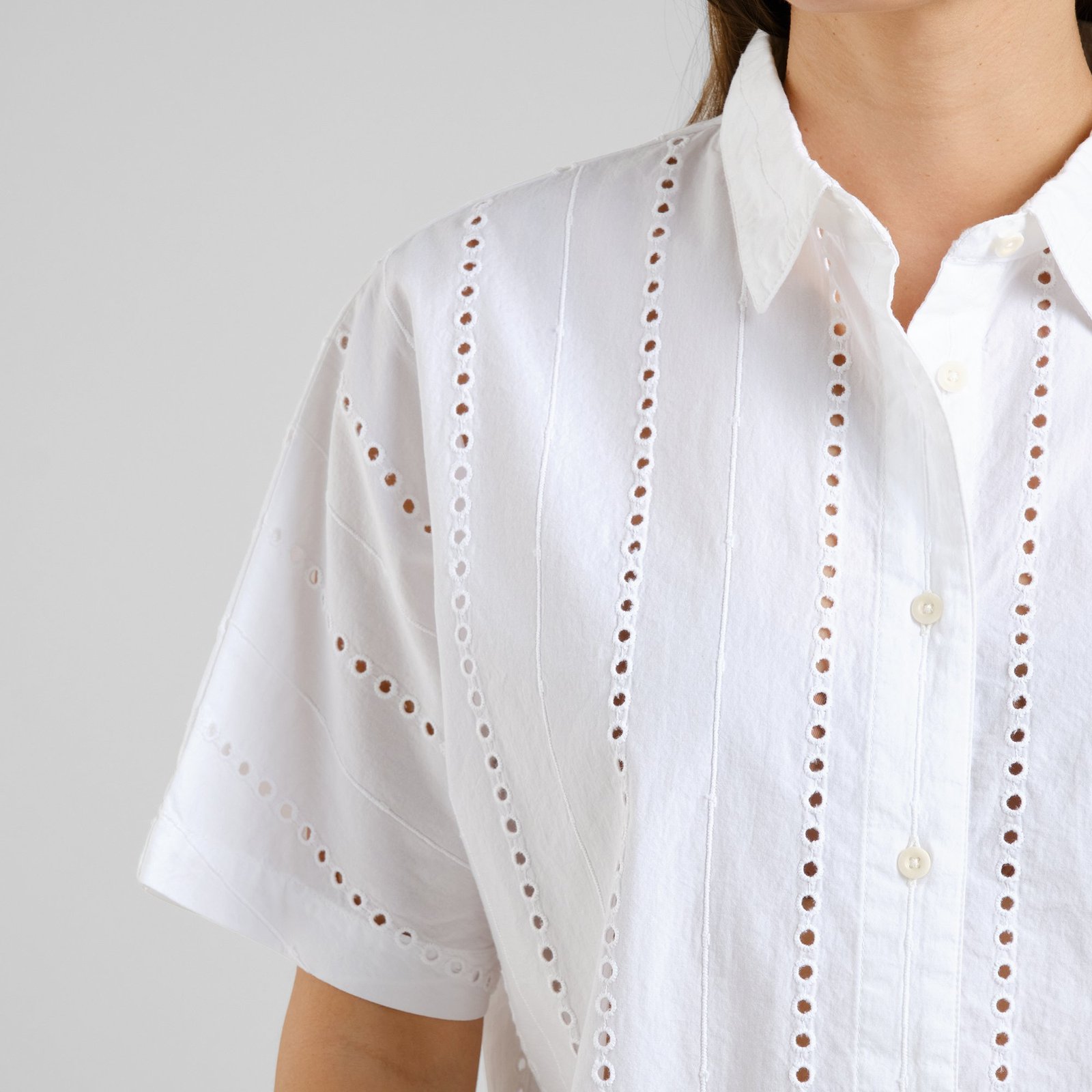 Shirt Alsvik Schiffli White