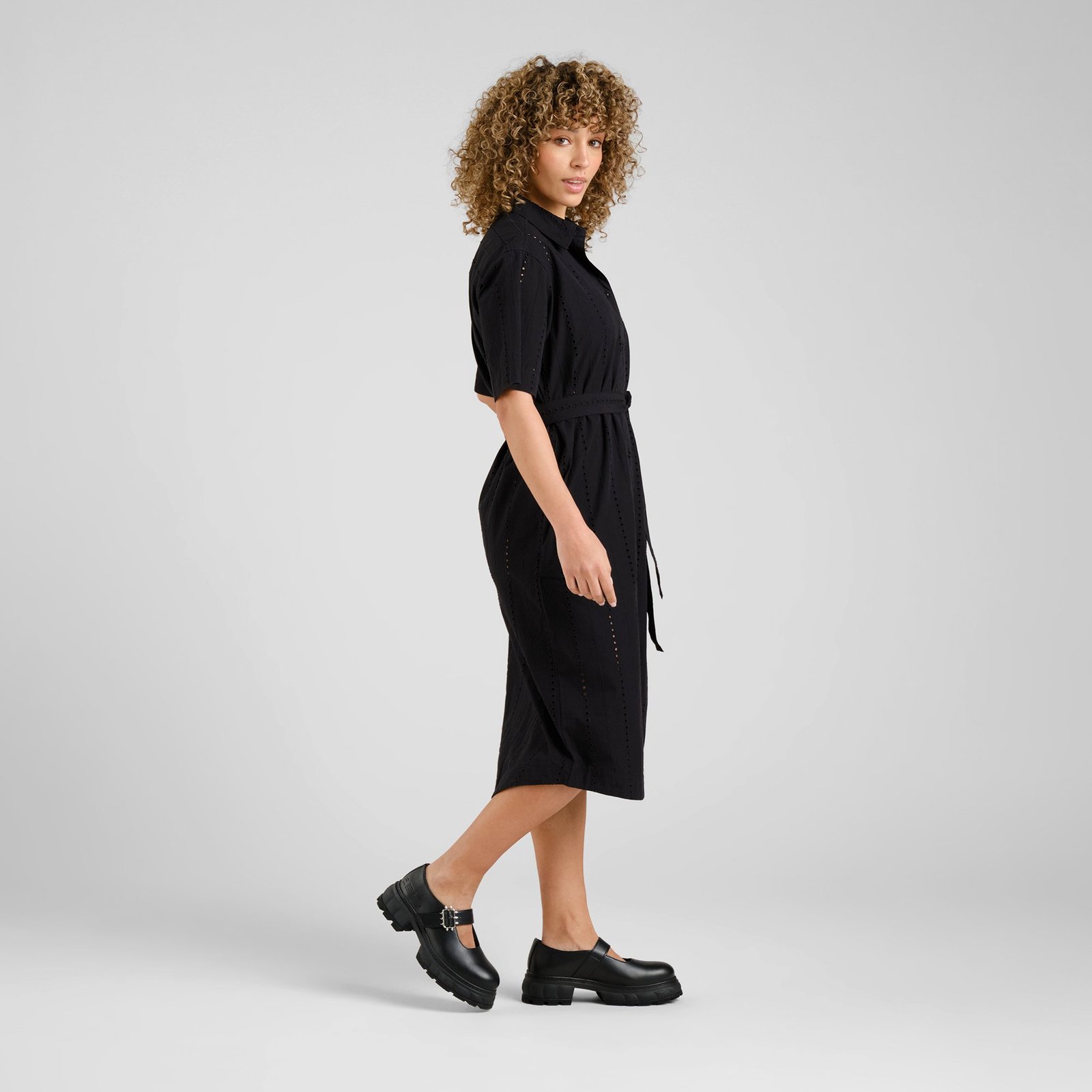 Shirt Dress Ripa Schiffli Black