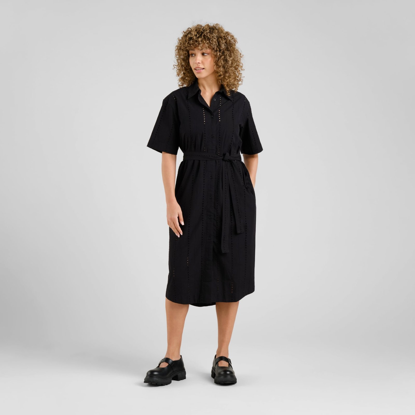 Shirt Dress Ripa Schiffli Black