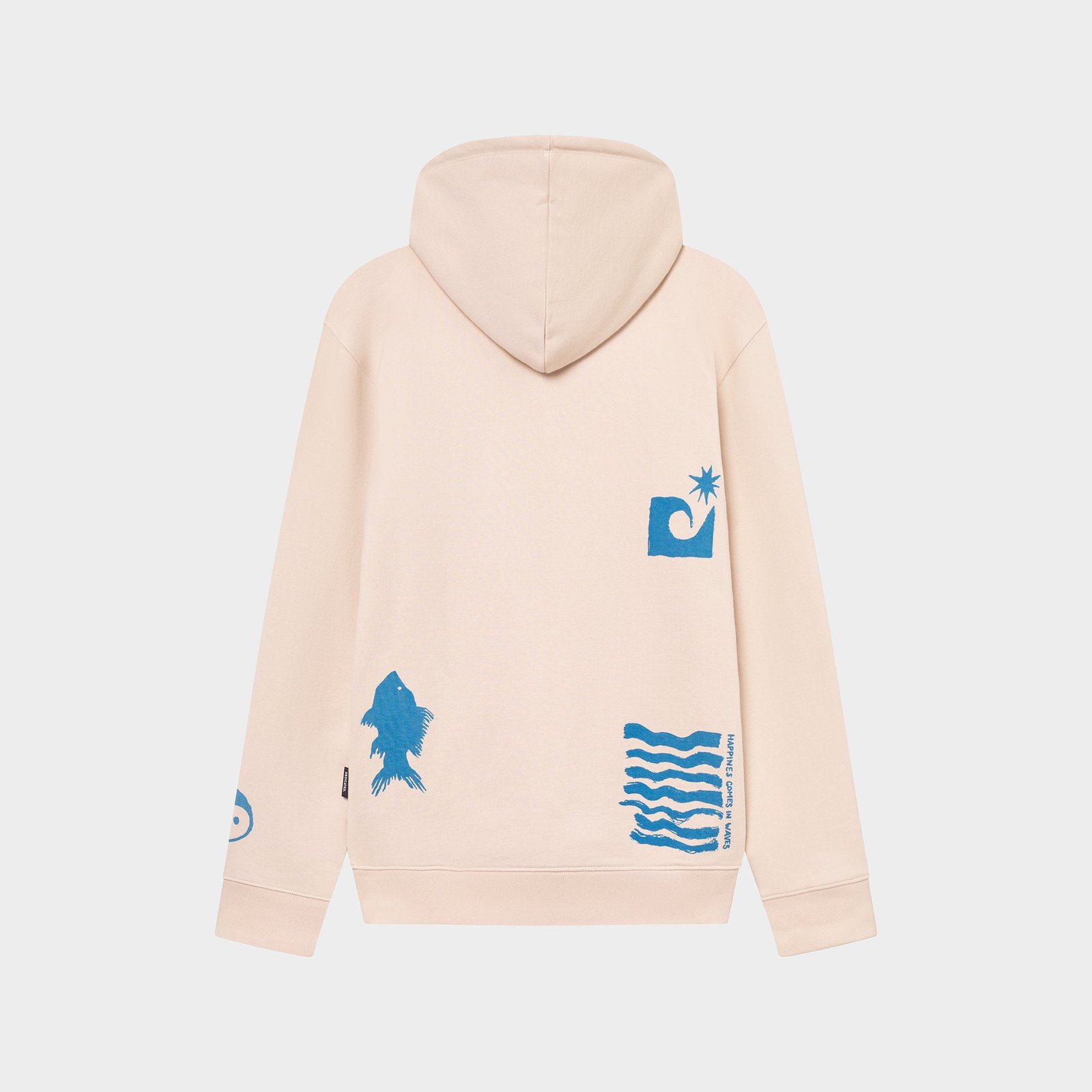 Hoodie Falun Beach Collage Oat White
