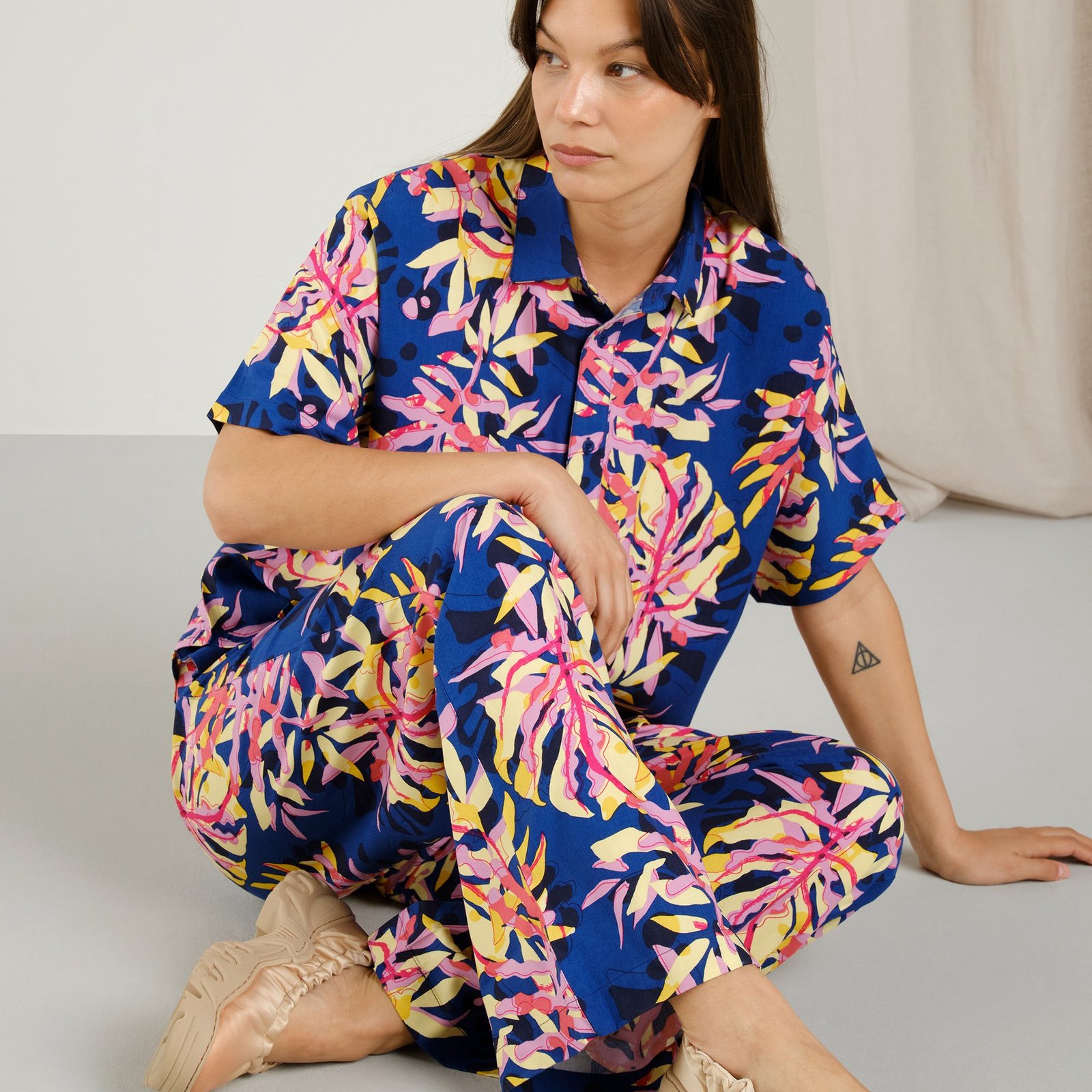 Pants Ale Tropical Collage Multi Color