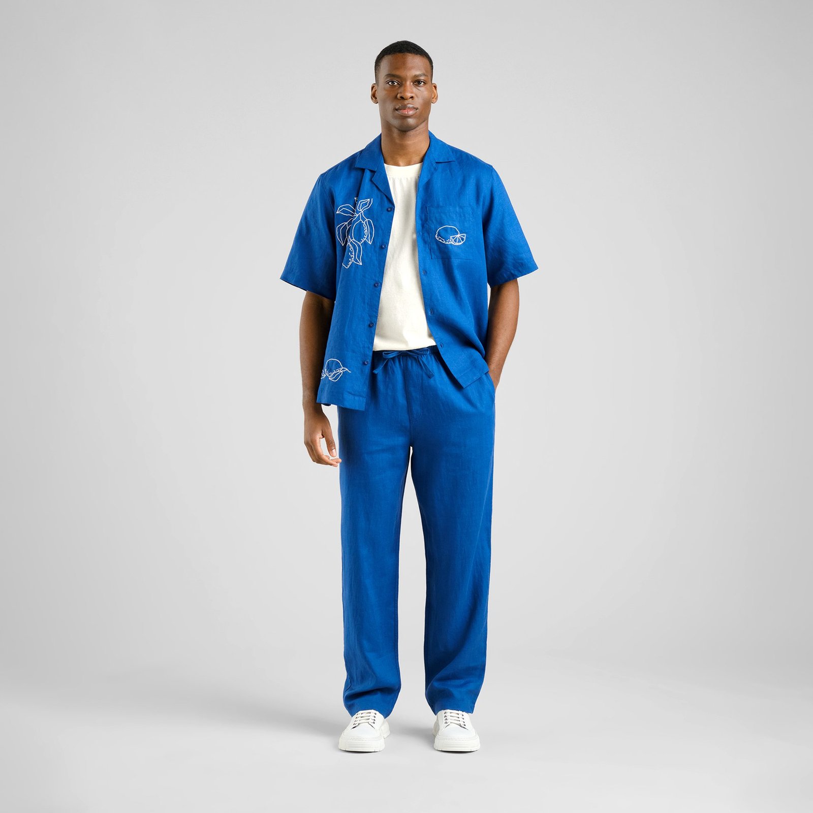 Pants Klitmoeller Linen Limoges Blue