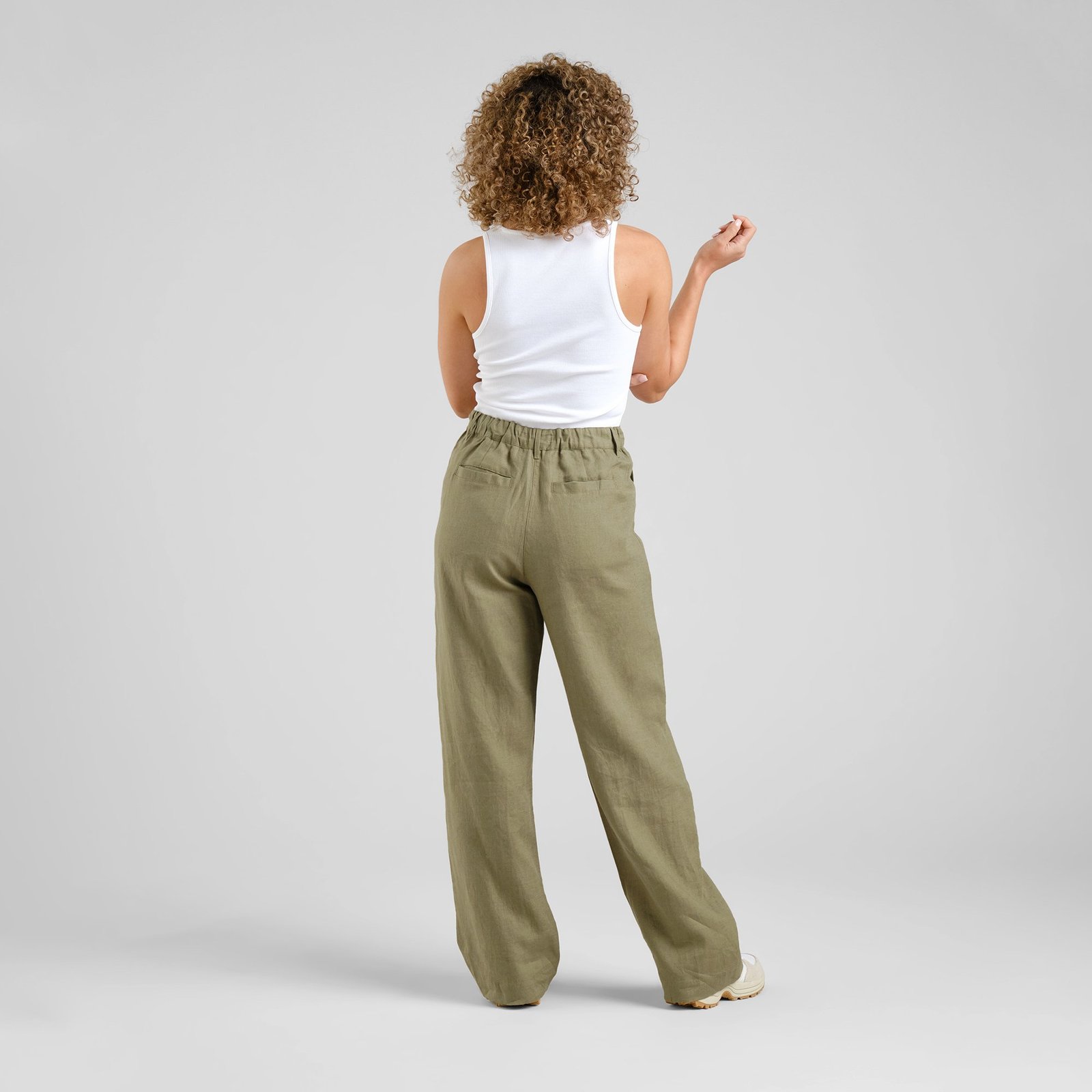 Pants Vickleby Linen Leaf Green