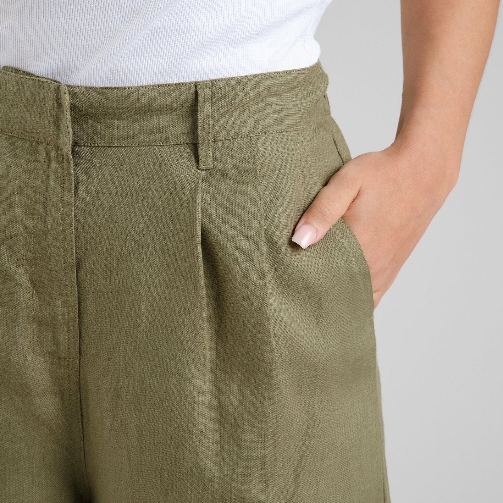 Pants Vickleby Linen Leaf Green