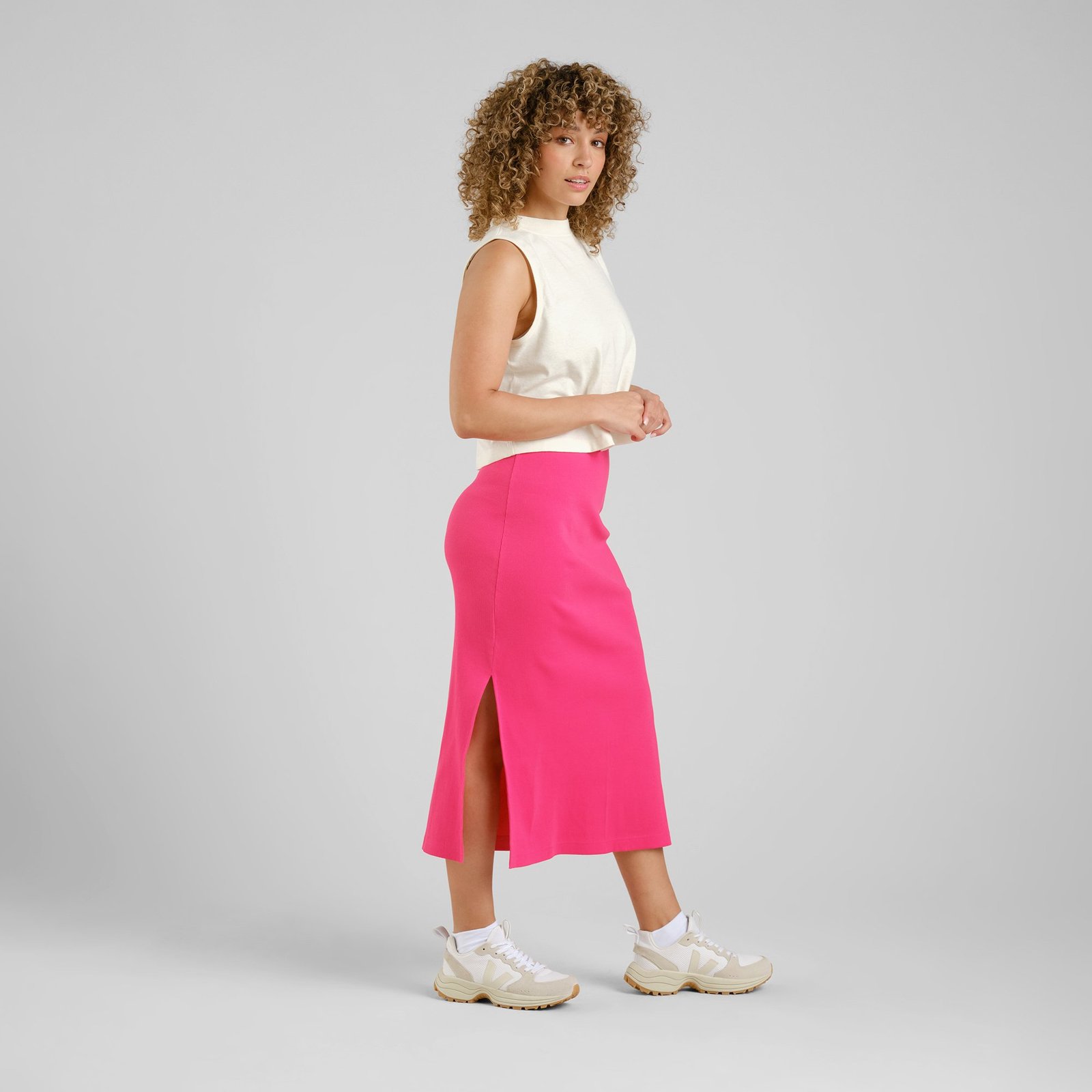 Rib Skirt Kvarnvik Raspberry Pink