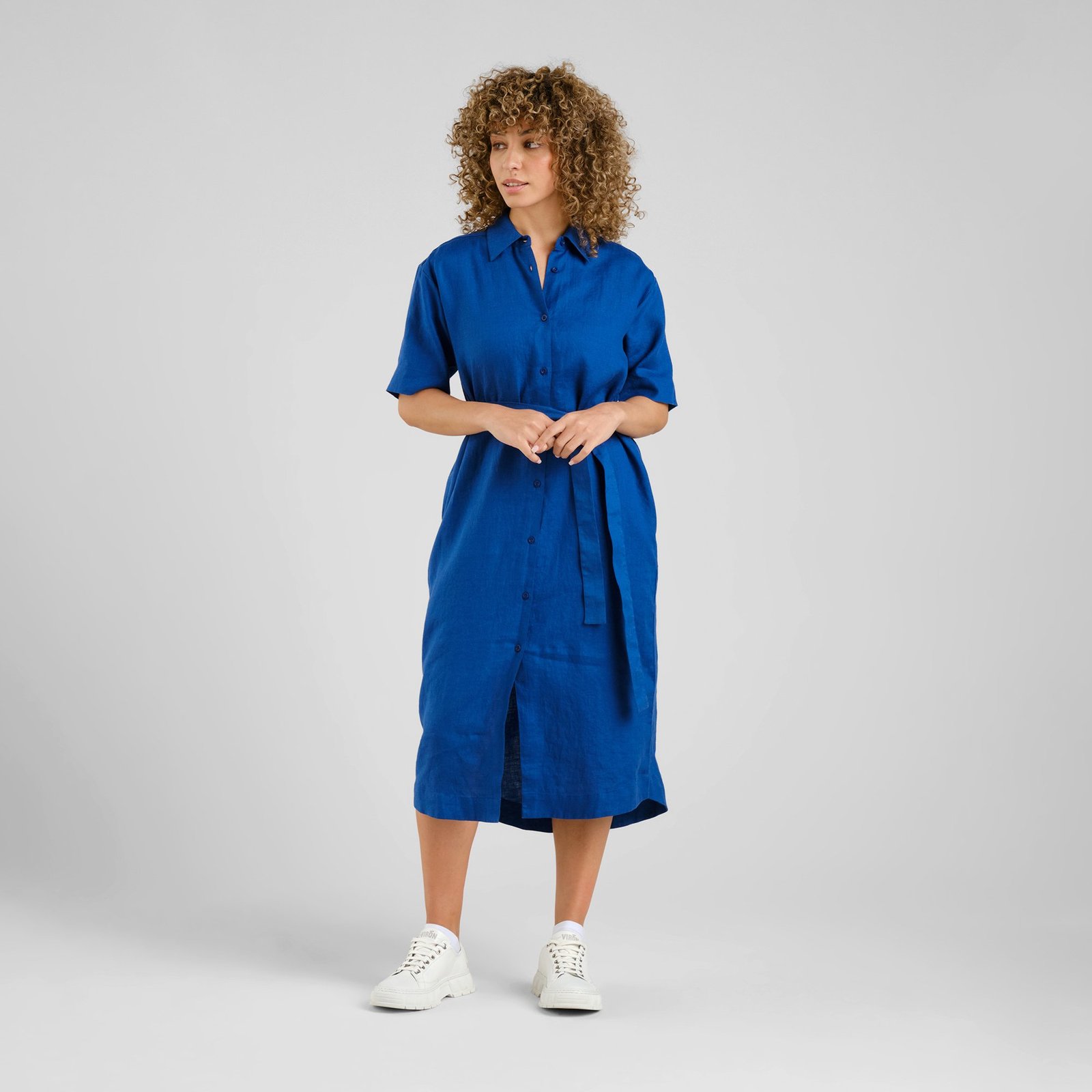 Shirt Dress Ripa Linen Limoges Blue