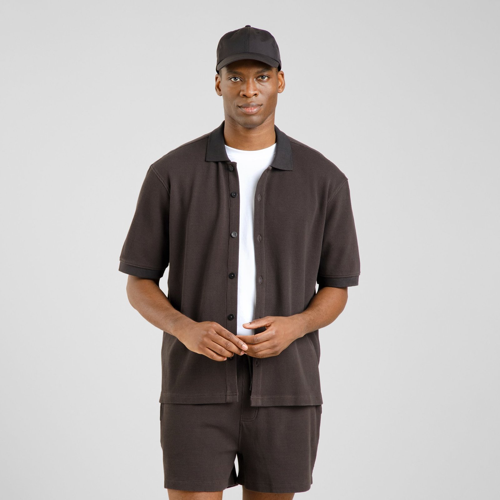 Shirt Falkvik Waffle Phantom Black