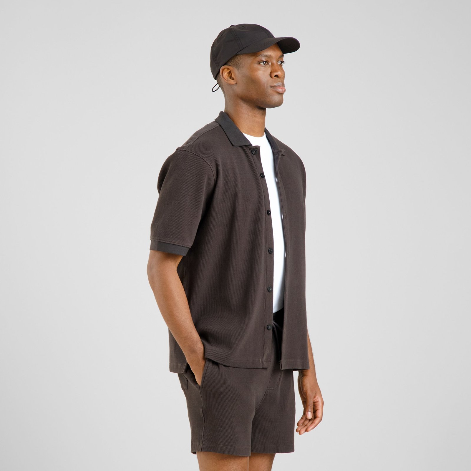 Shirt Falkvik Waffle Phantom Black