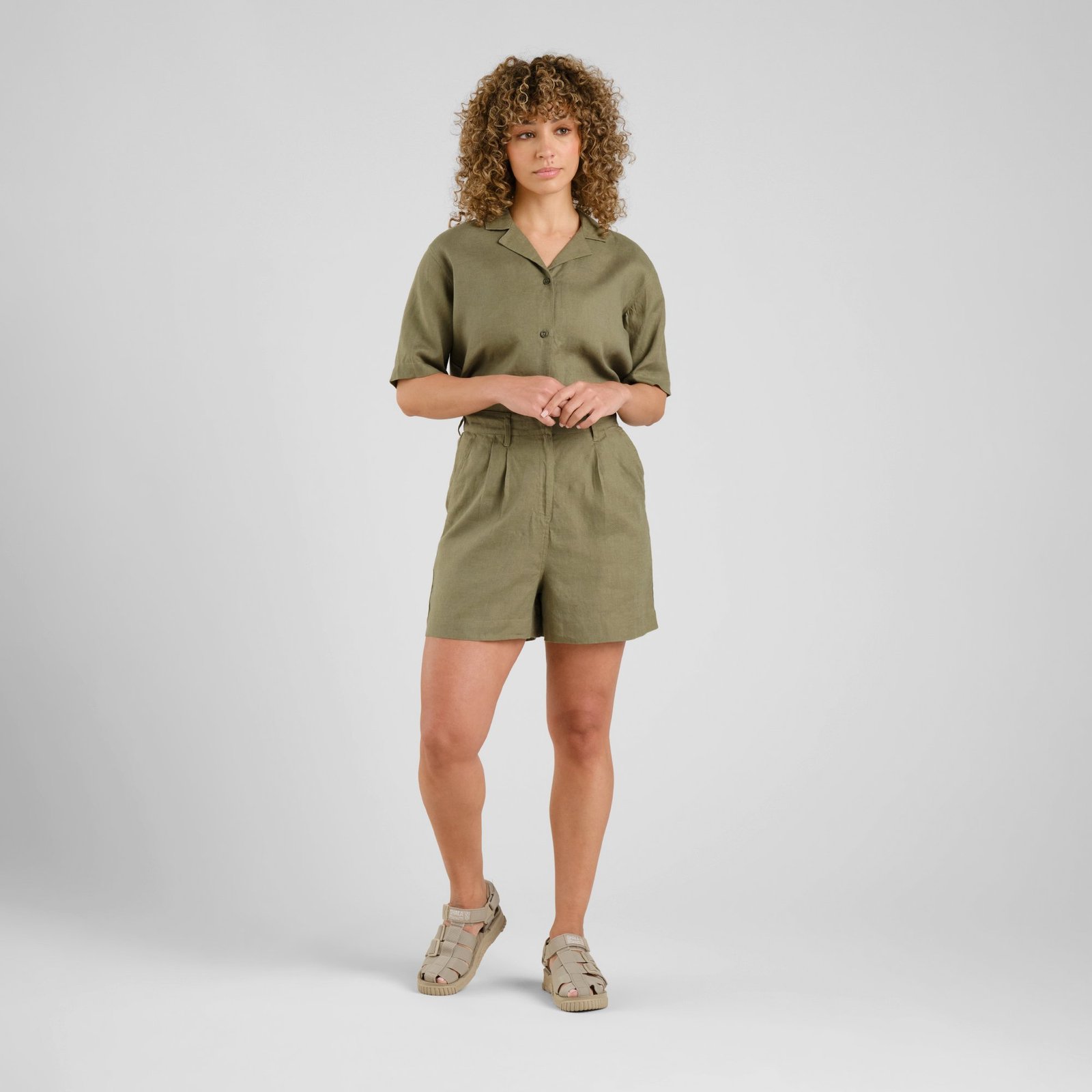 Shorts Djupvik Linen Leaf Green