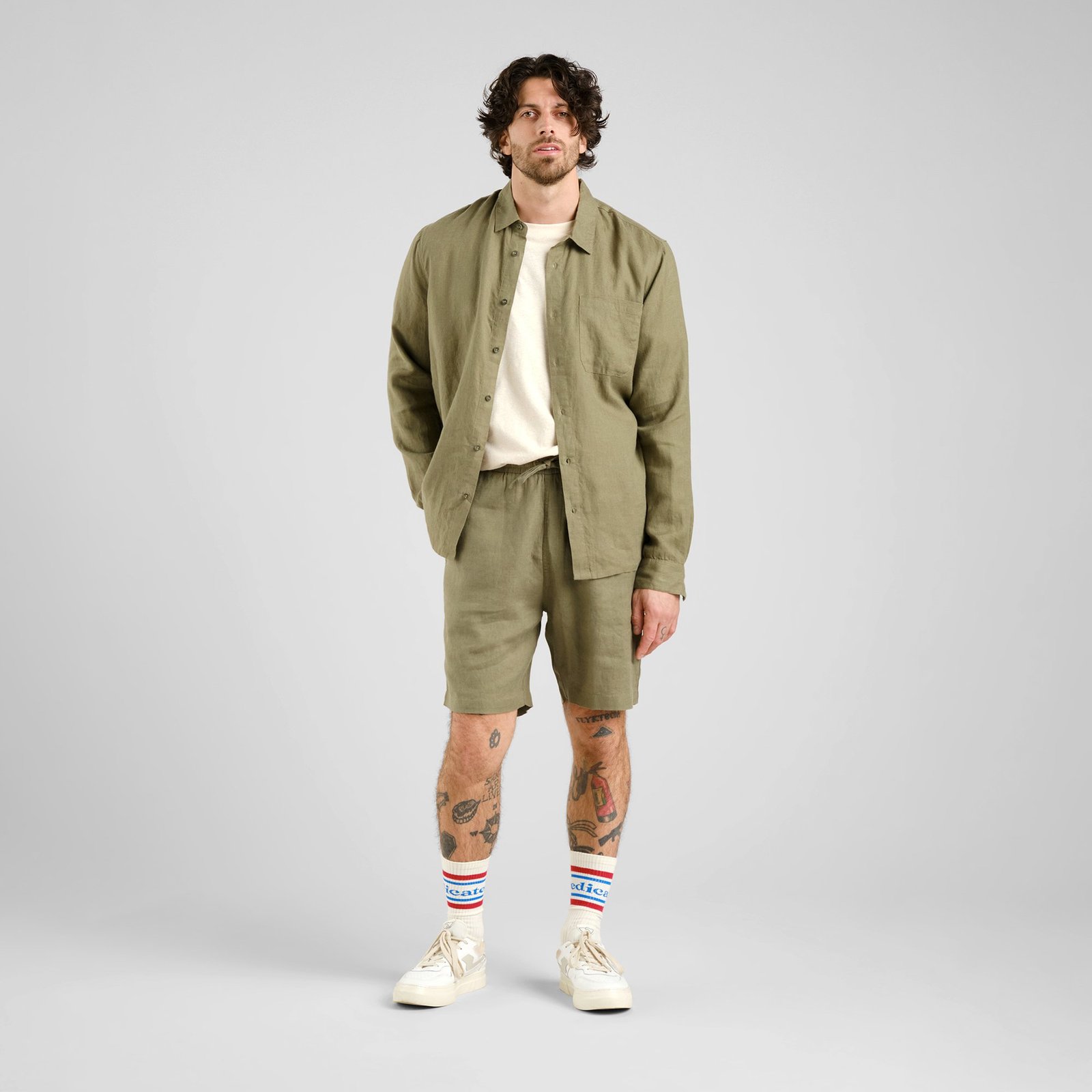 Shorts Vejle Linen Leaf Green