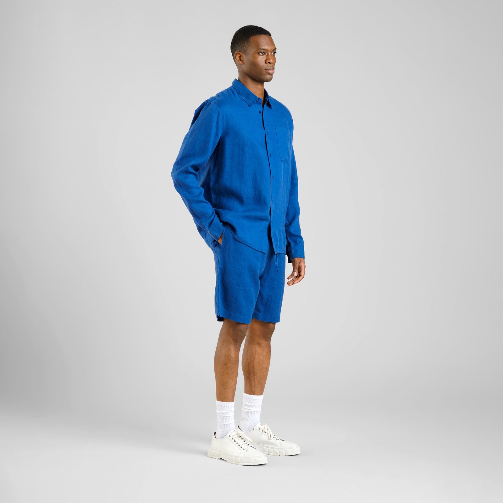 Shorts Vejle Linen Limoges Blue