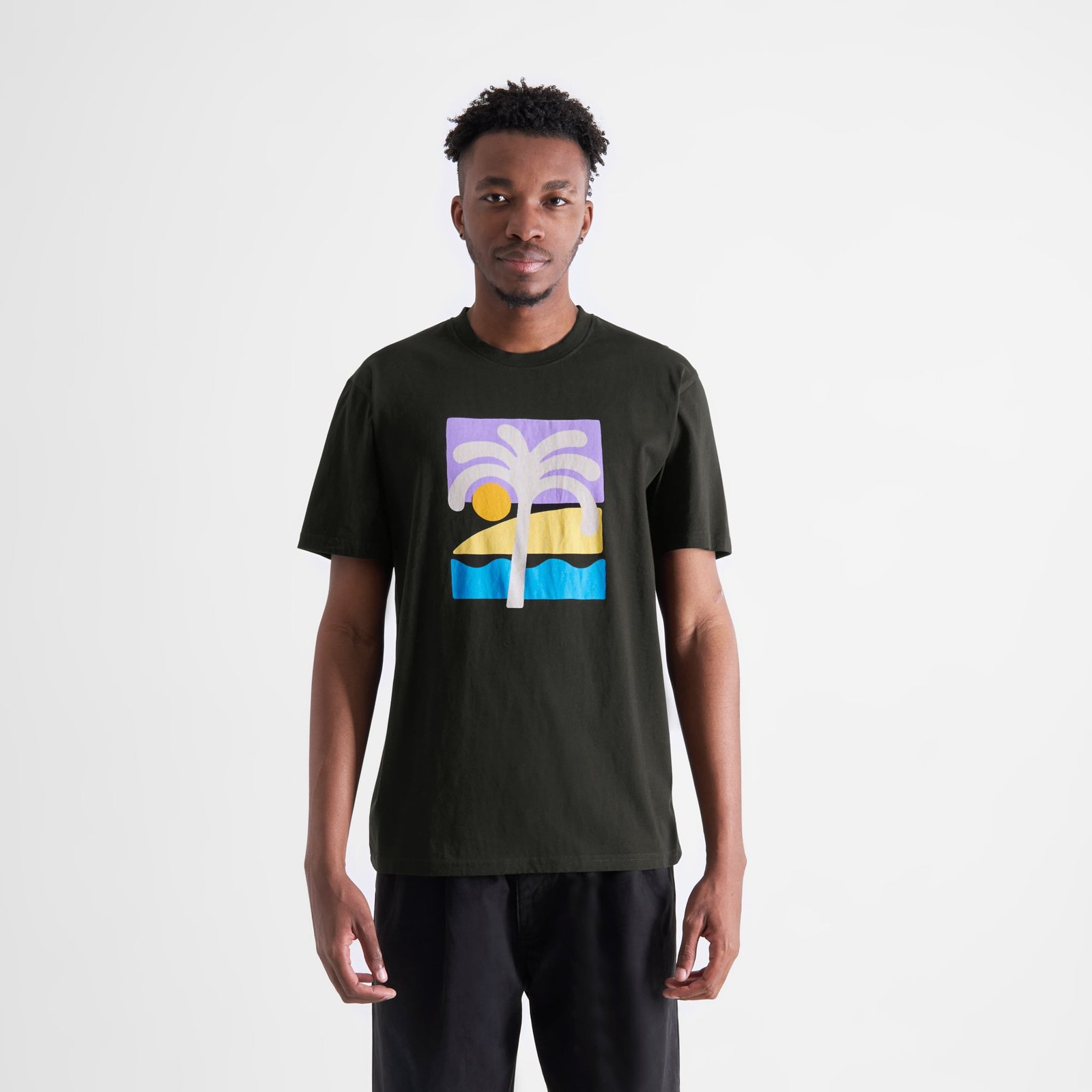 T-shirt Stockholm Beach Palm Black