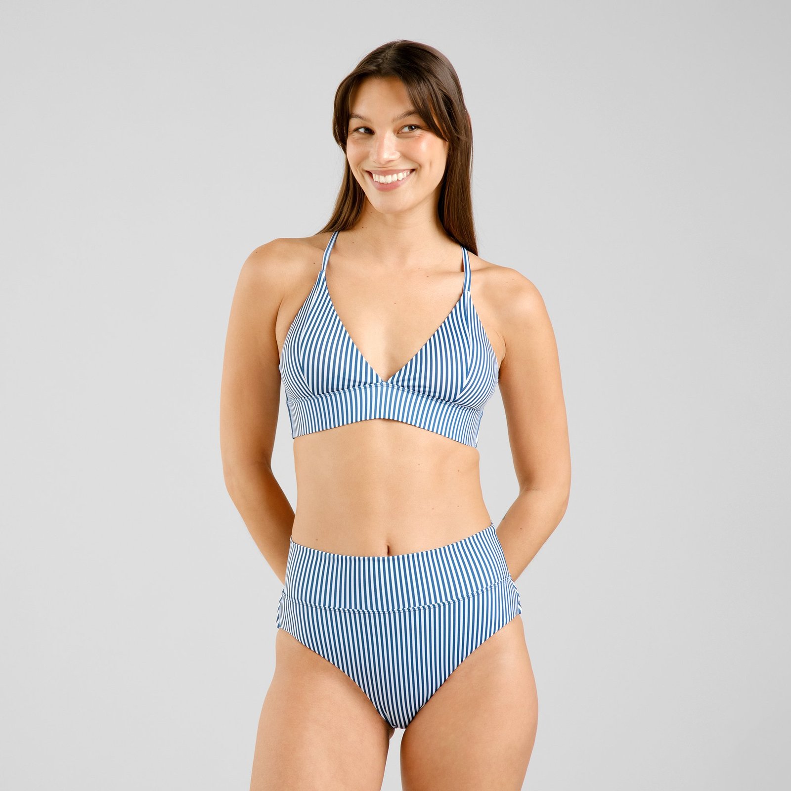 Bikini Top Alva Thin Stripe Majolica Blue