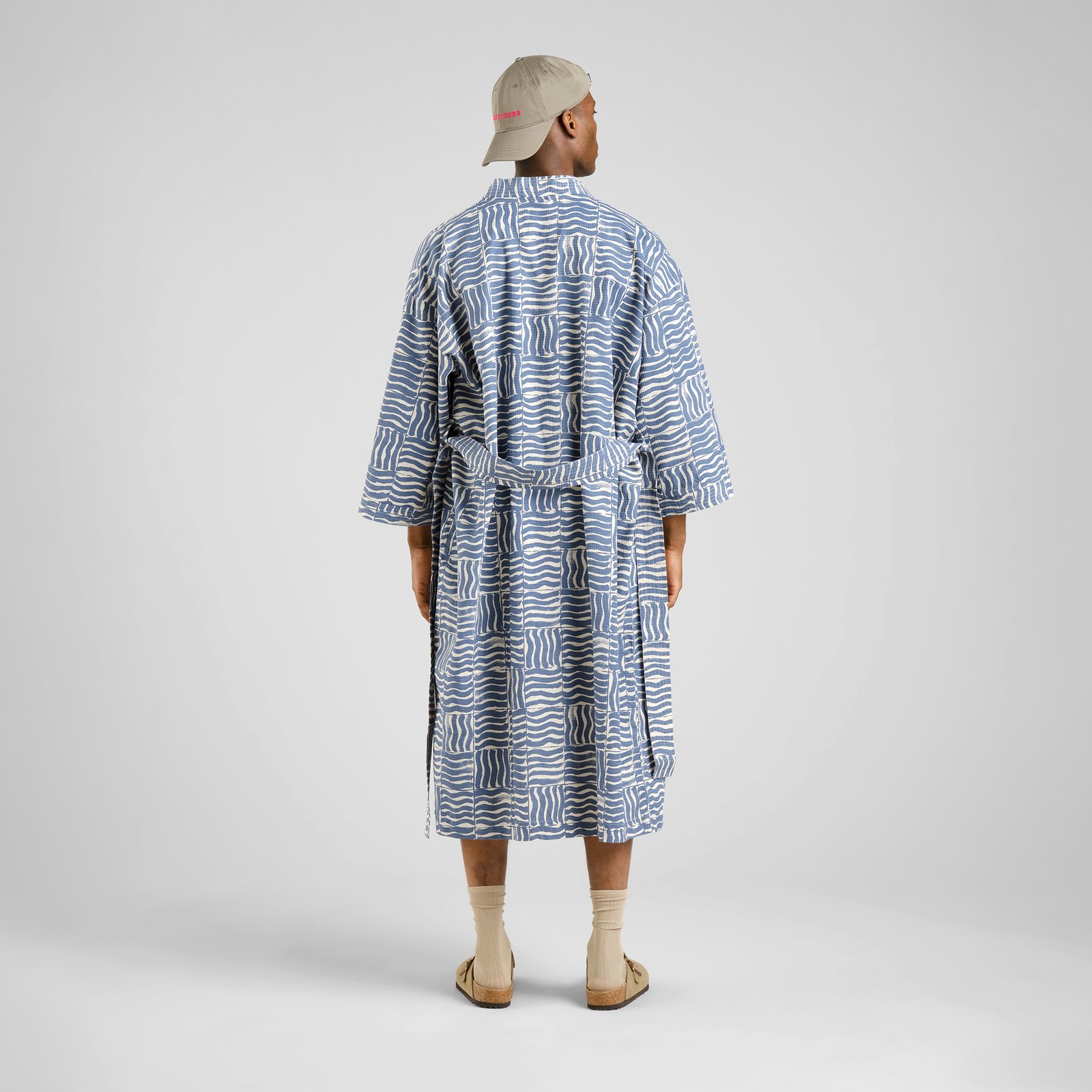 Glabo Bathrobe Wave Tiles Blue
