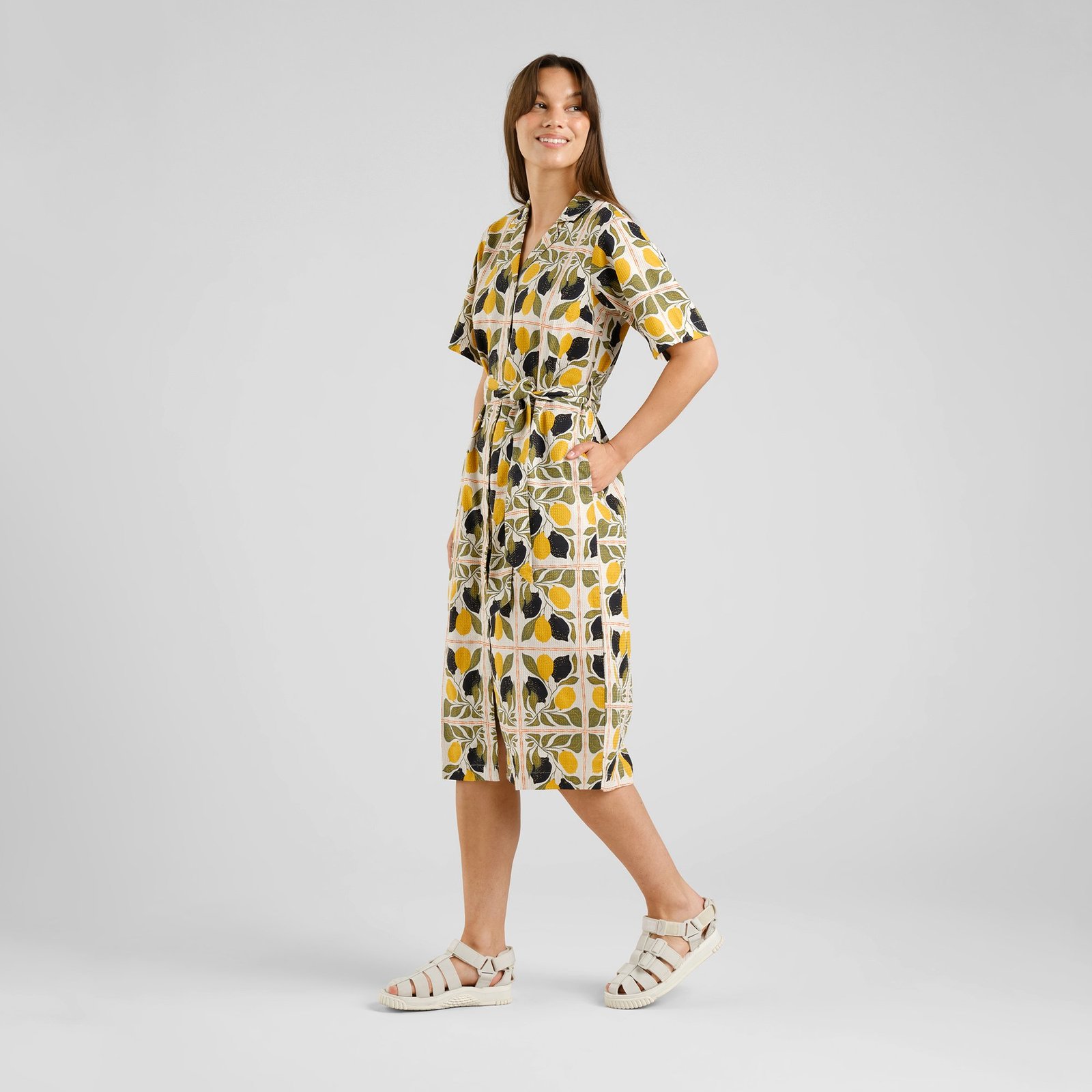 Shirt Dress Orrefors Lemon Tiles Oat White