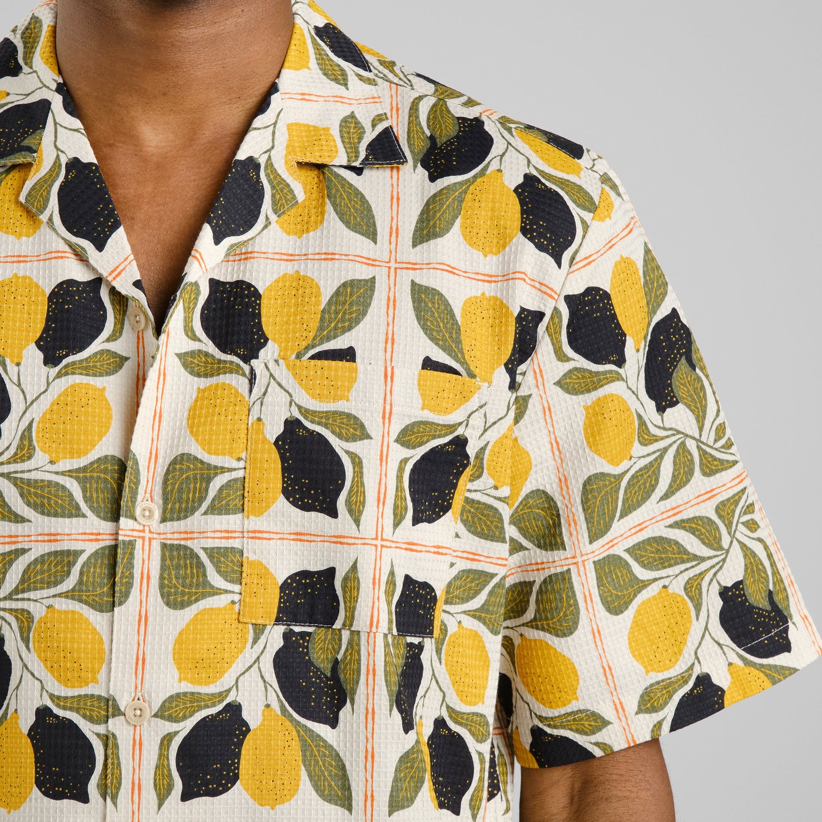 Shirt Marstrand Lemon Tiles Oat White