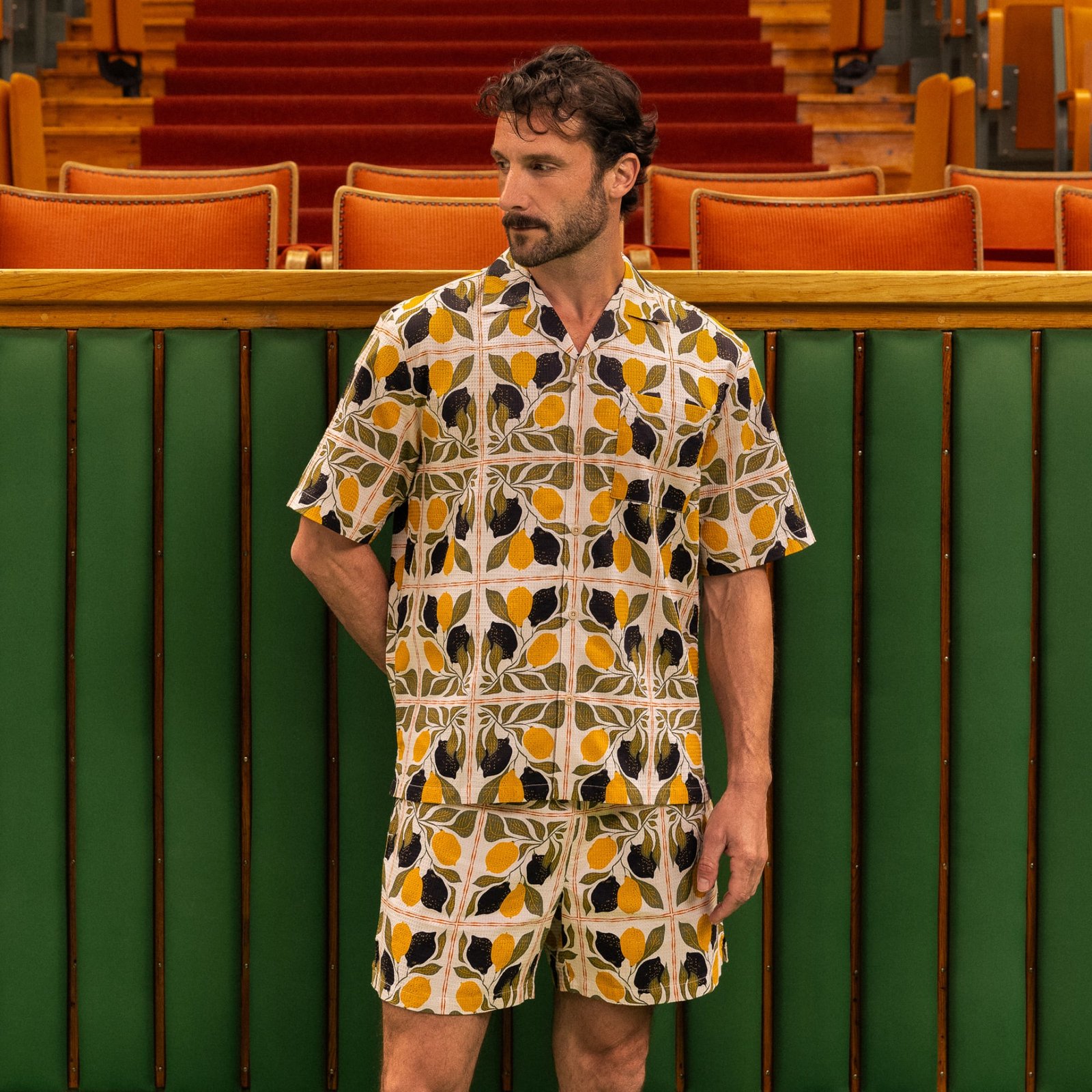 Shirt Marstrand Lemon Tiles Oat White