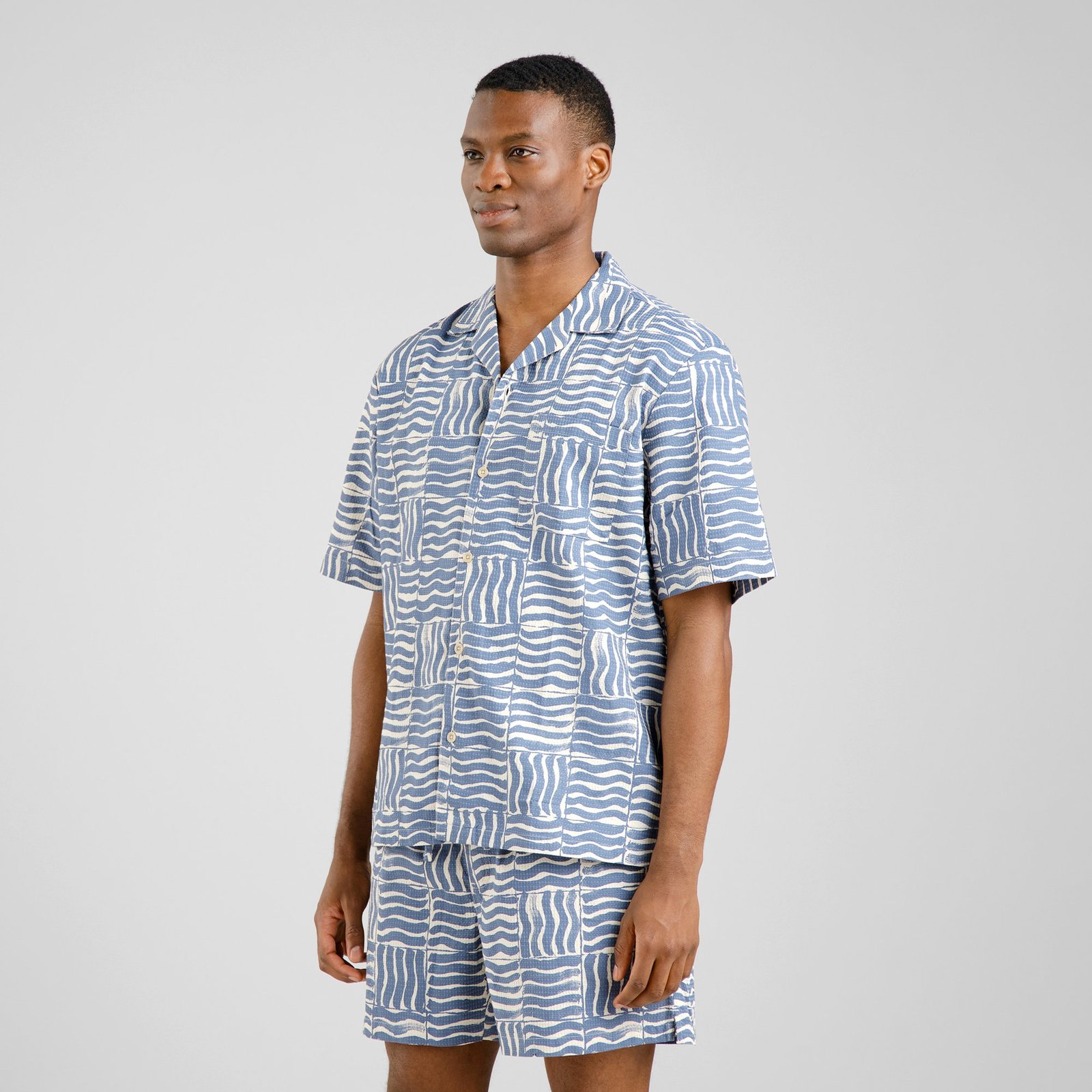Shirt Marstrand Wave Tiles Blue