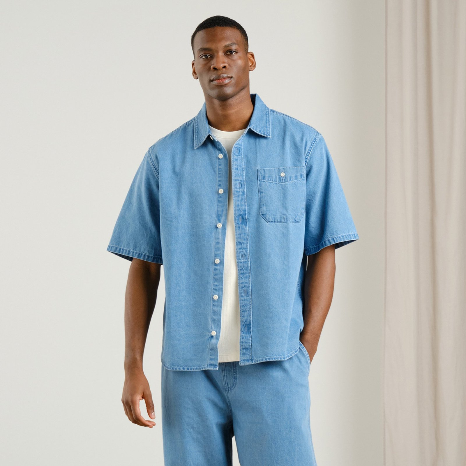 Shirt Skalhamn Denim Light Blue