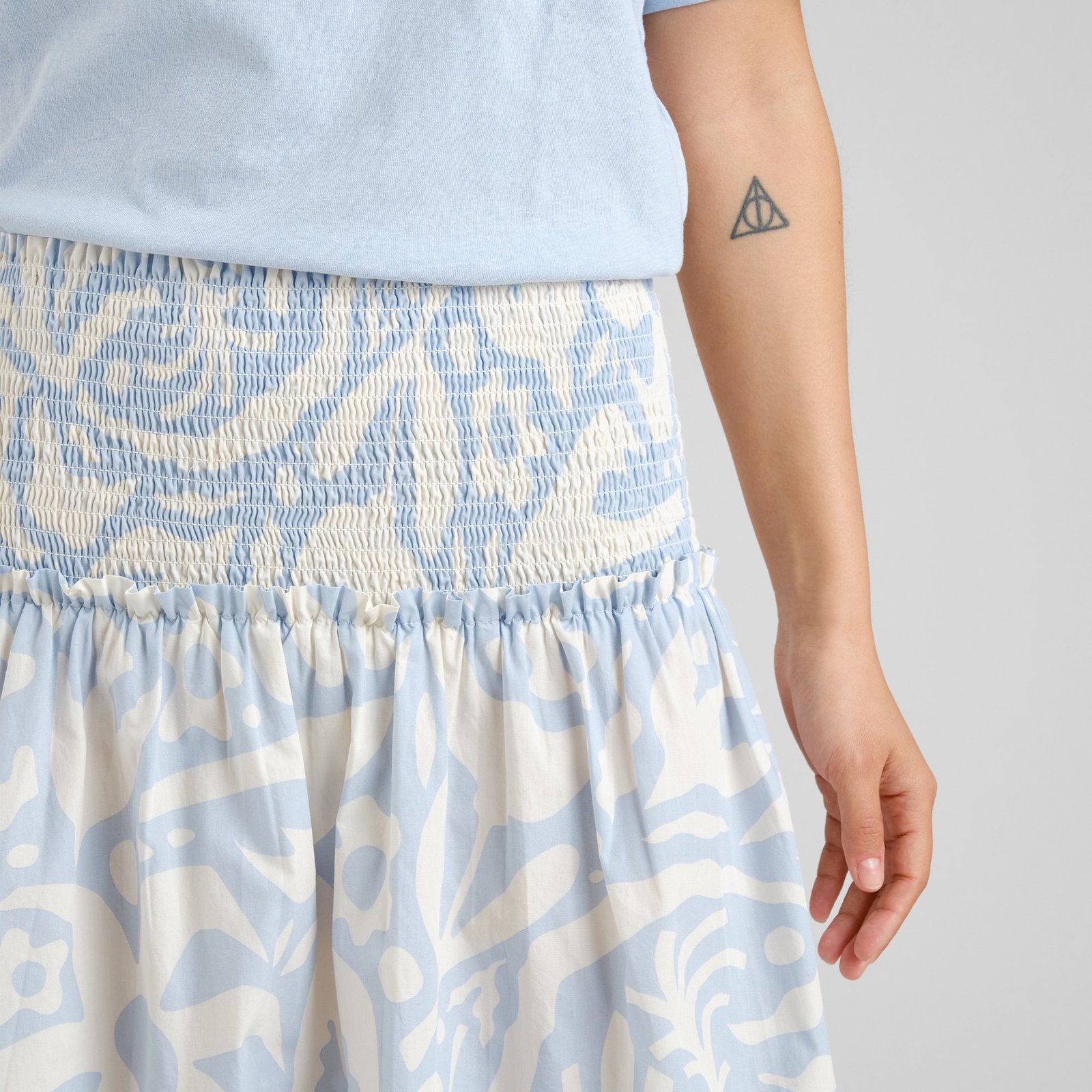 Skirt Tranholmen Poplin Wonky Beach Skyway Blue